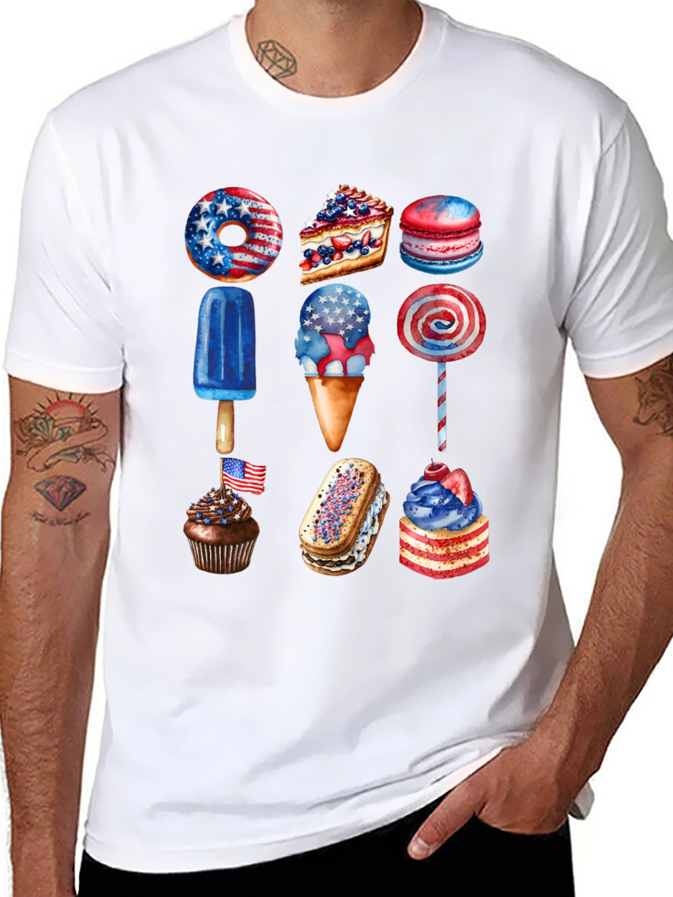 Patriotic Desserts T-Shirt - USA Celebration Tee