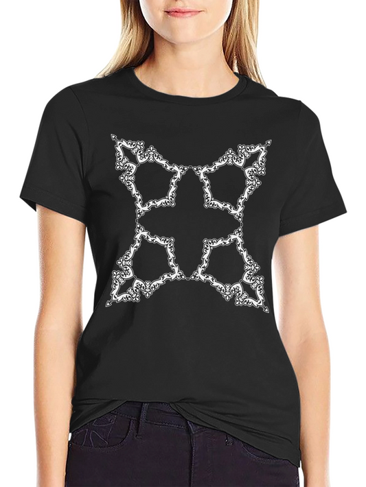 Ornamental Cross Graphic Black T-Shirt