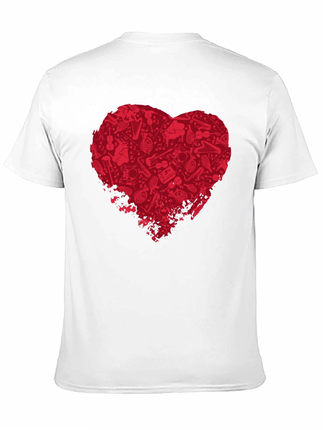 Music Lovers Heart T-Shirt - Black Cotton