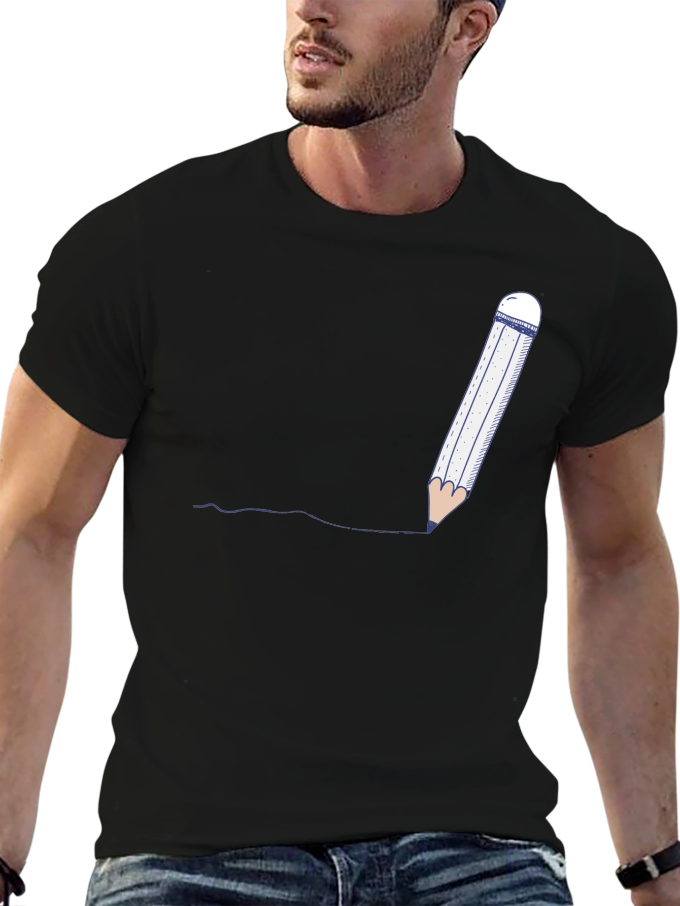 Pencil Drawing T-Shirt - Artistic Design