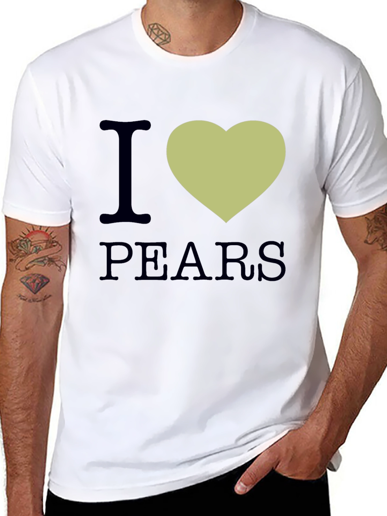 I Heart Pears Graphic T-Shirt - Black