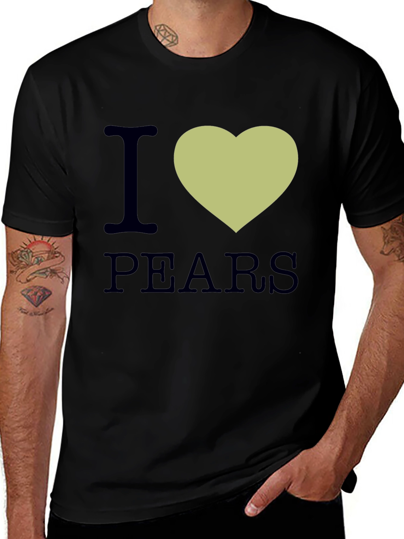 I Heart Pears Graphic T-Shirt - Black