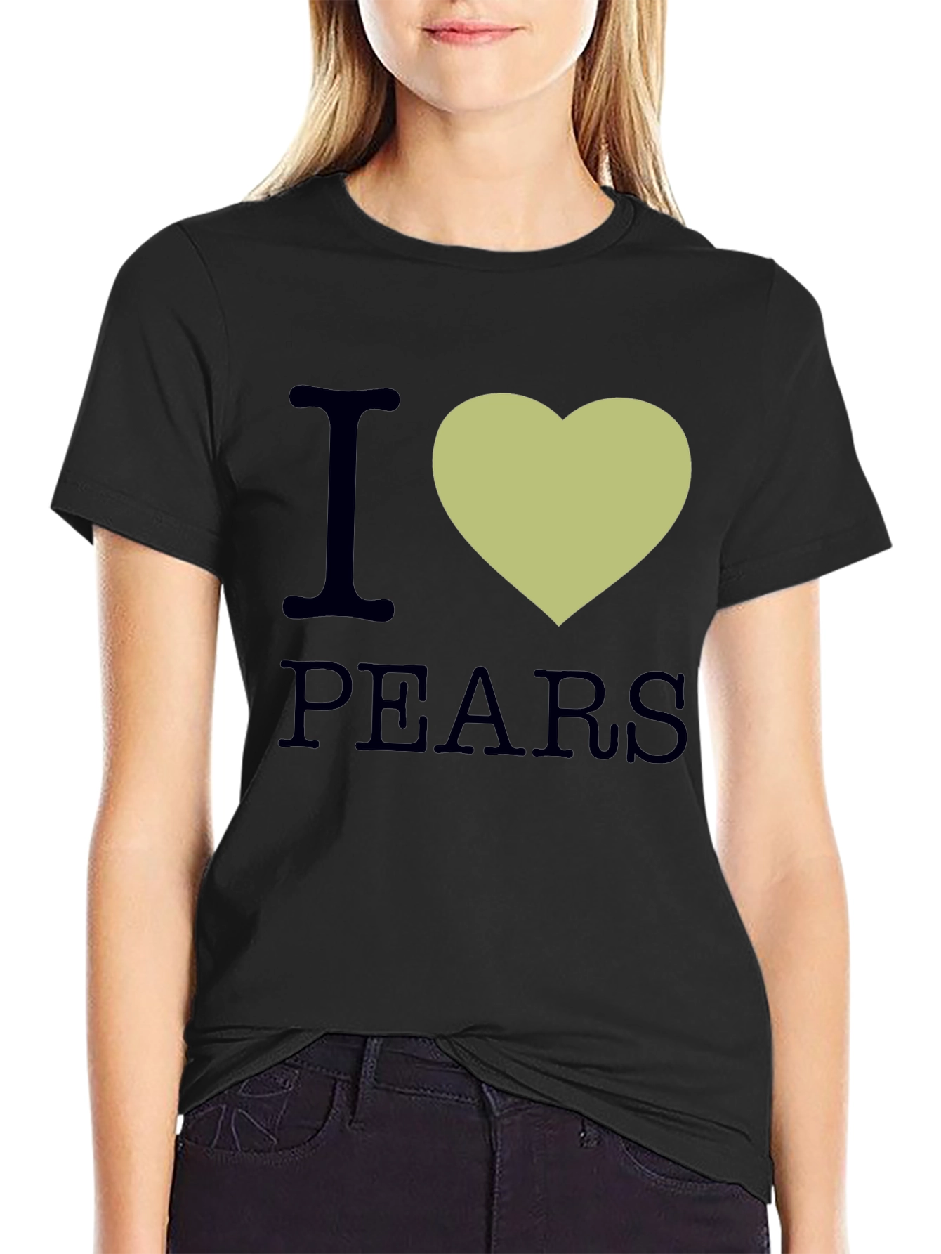 I Heart Pears Graphic T-Shirt - Black