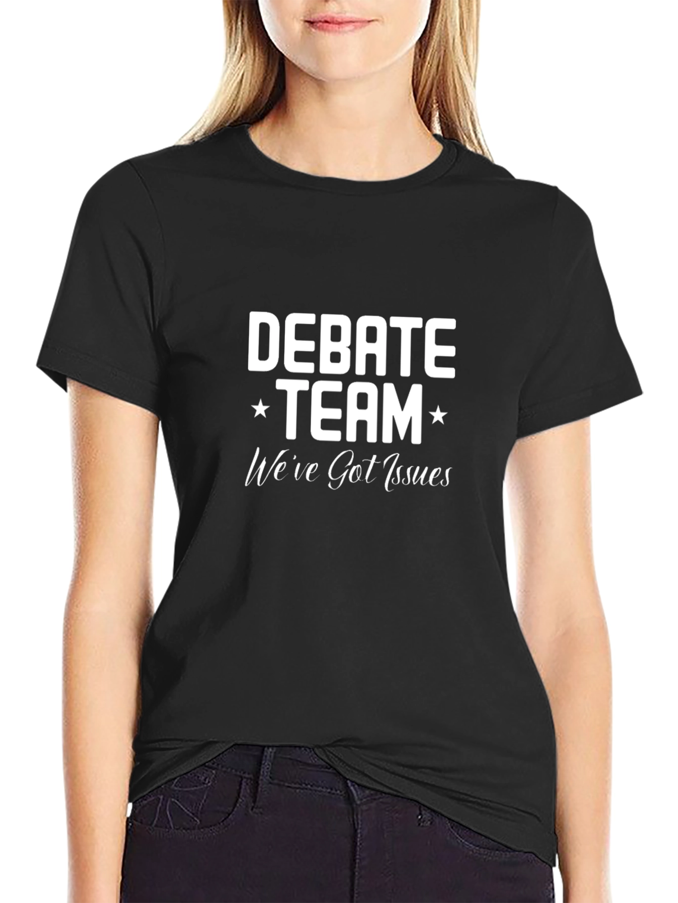 Debate Team Slogan T-Shirt -  Black