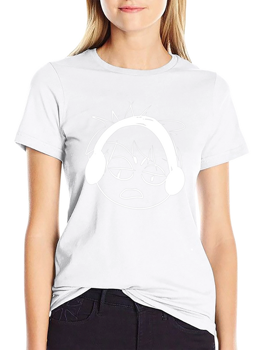 Cool Cartoon Face Graphic Black T-Shirt
