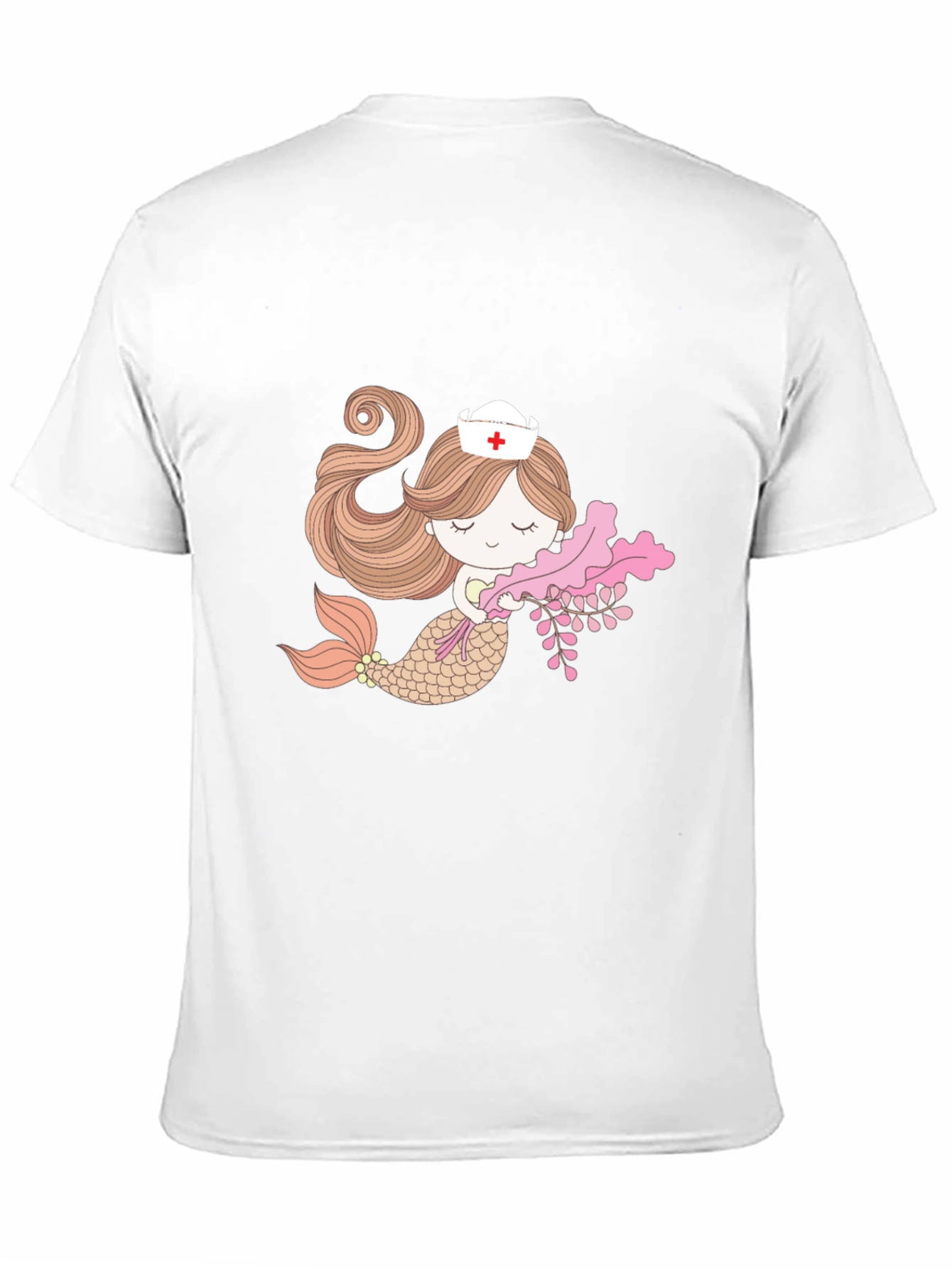 Mermaid Nurse Graphic Tee - Black Cotton T-Shirt