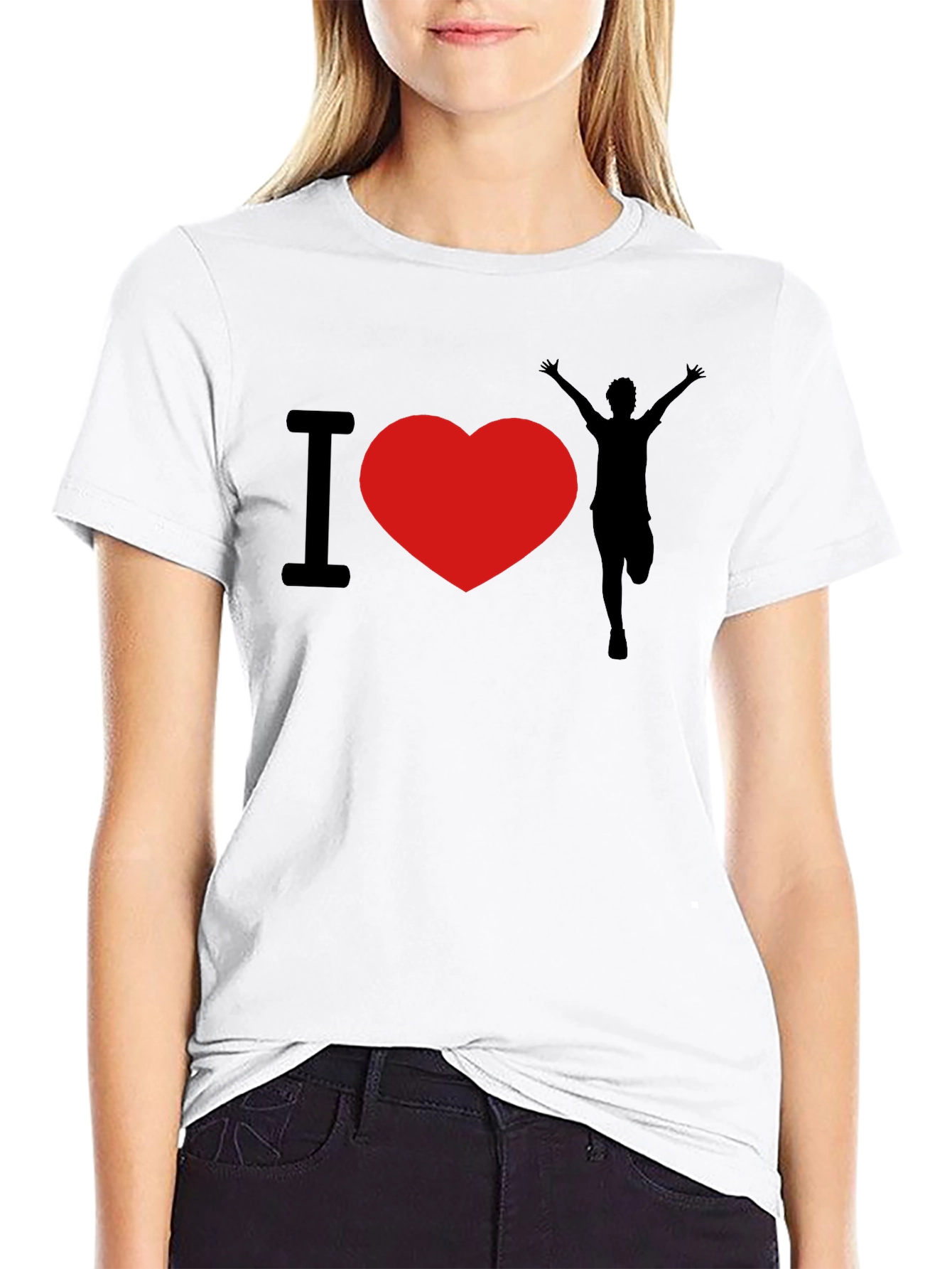 I Heart Running Black Graphic Tee
