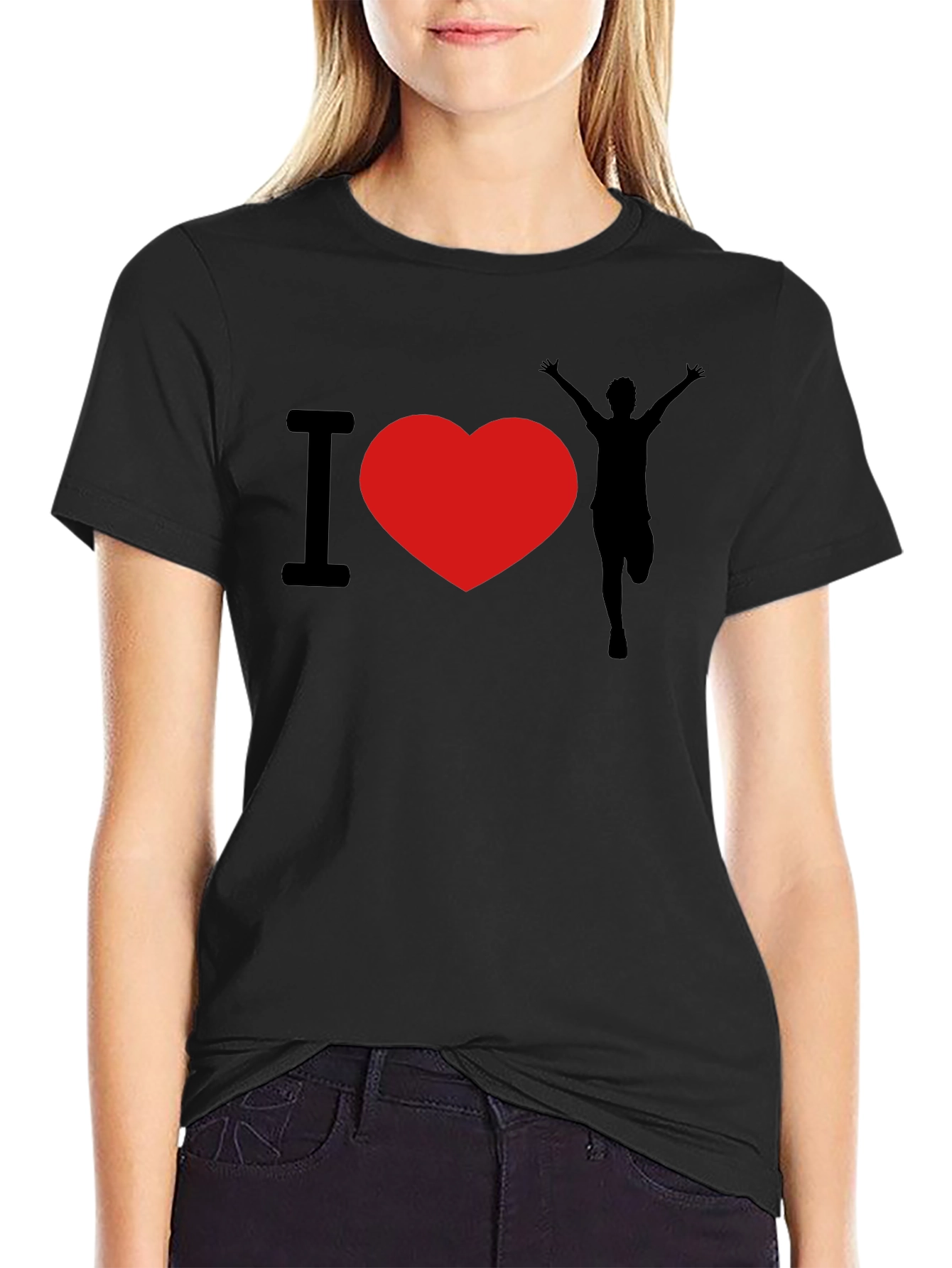 I Heart Running Black Graphic Tee