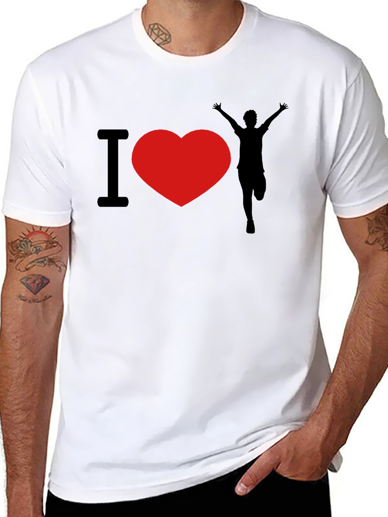 I Heart Running Black Graphic Tee