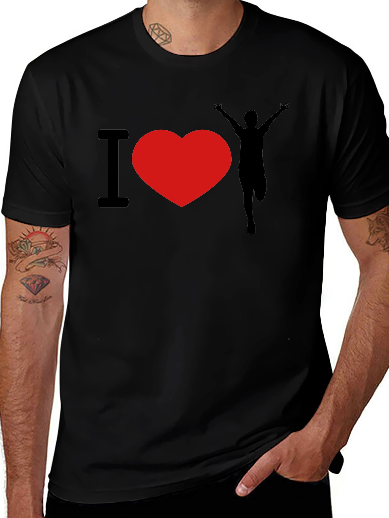 I Heart Running Black Graphic Tee
