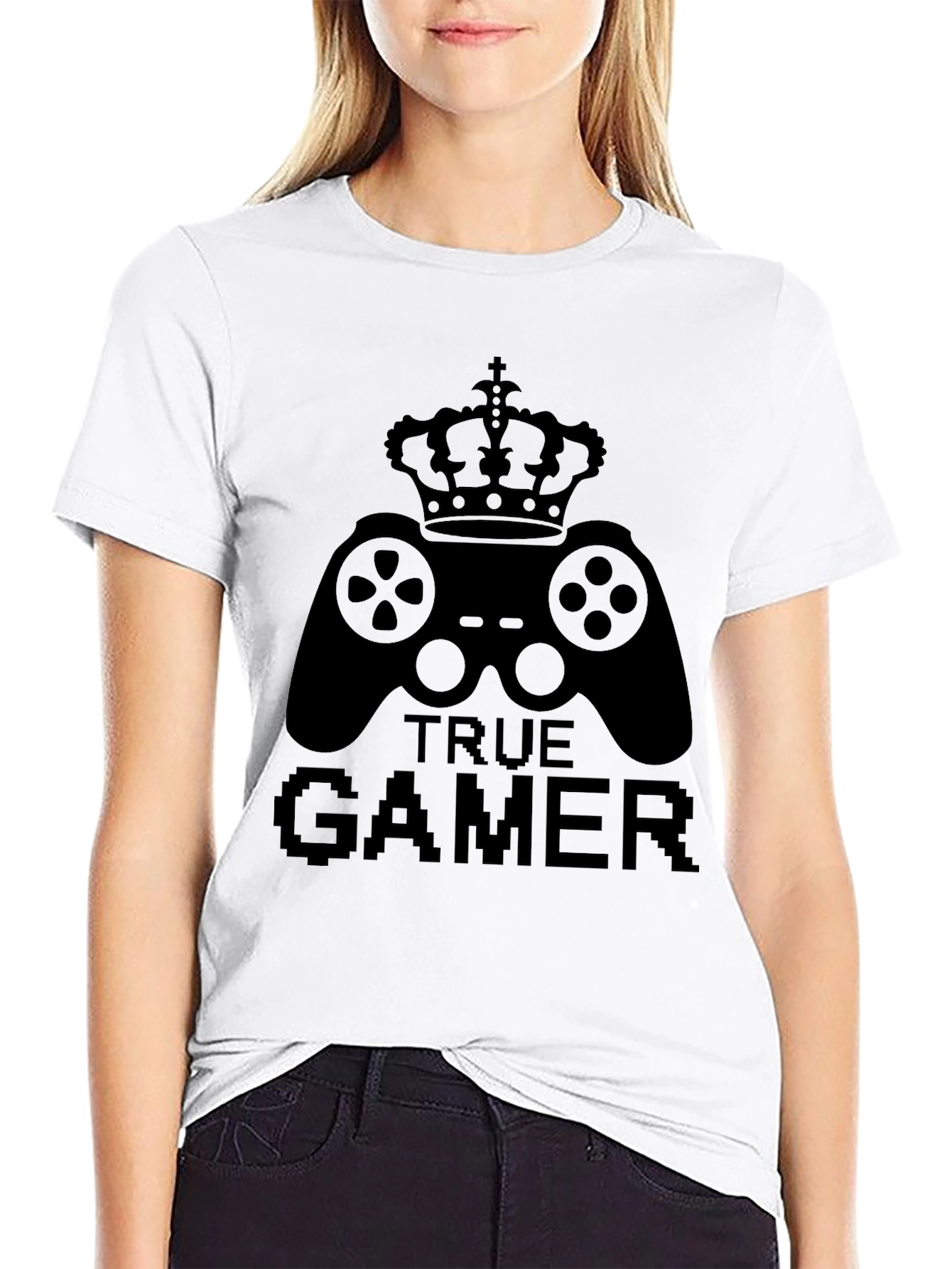 True Gamer Crown Controller Black T-Shirt