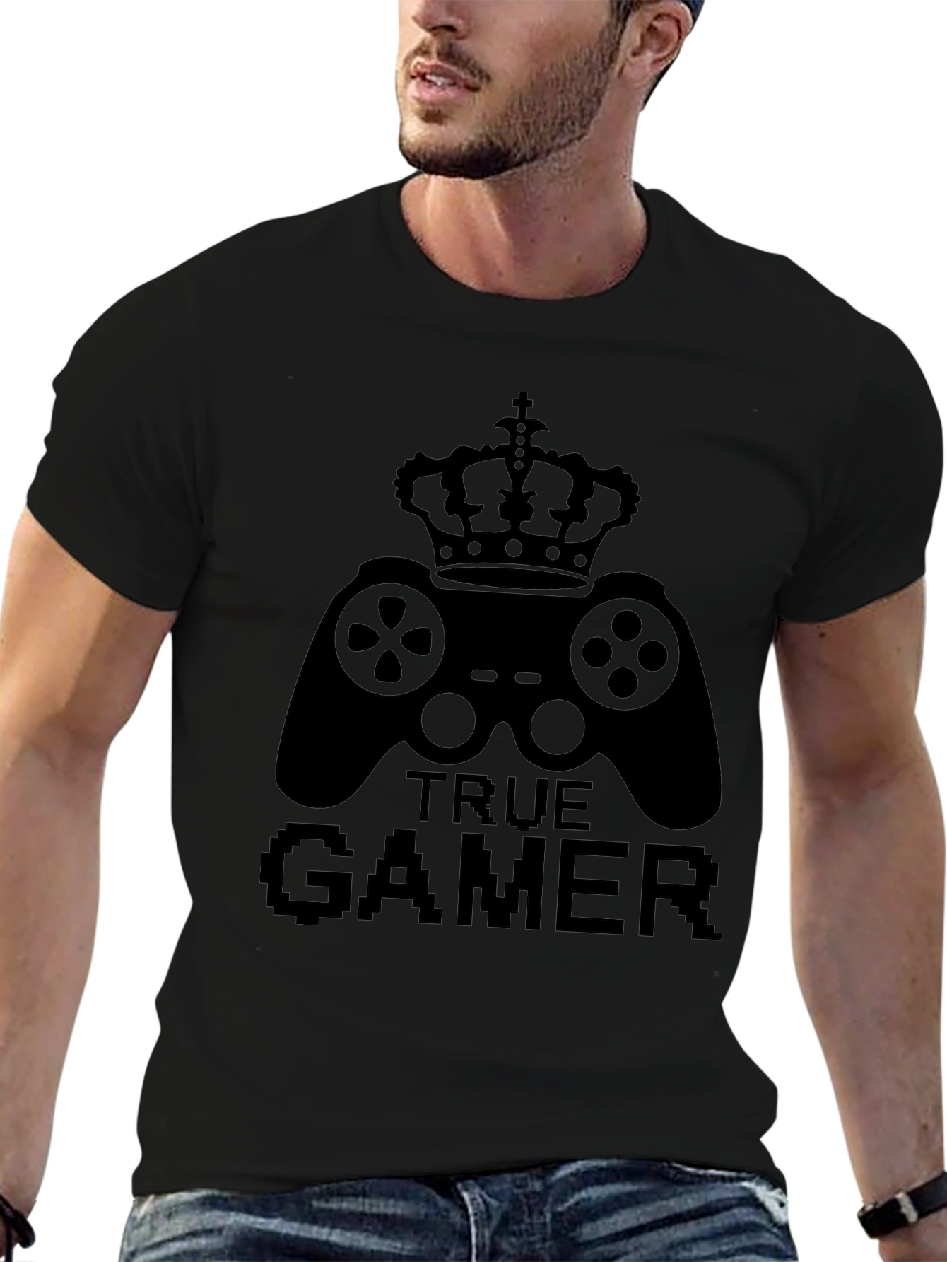 True Gamer Crown Controller Black T-Shirt