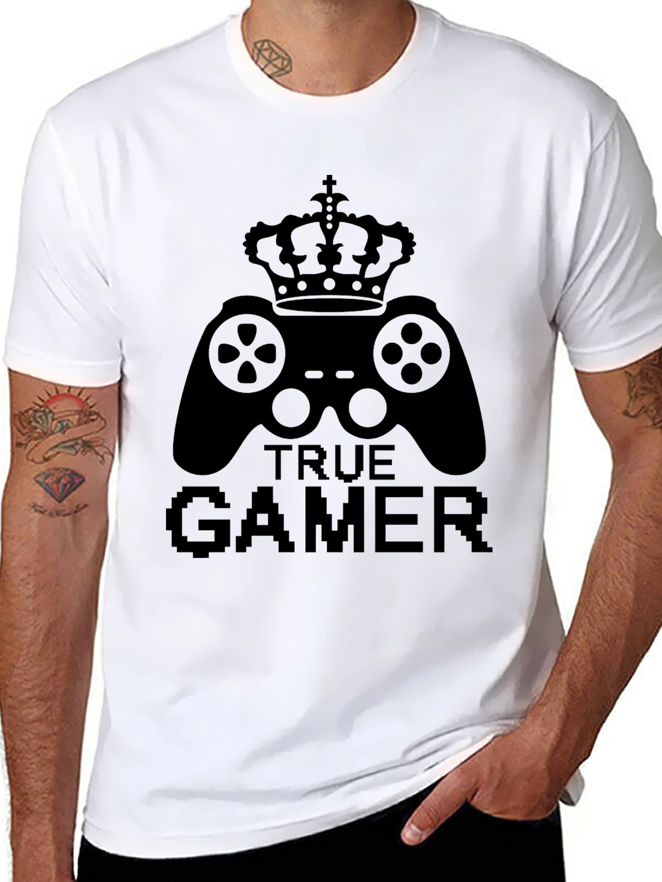 True Gamer Crown Controller Black T-Shirt