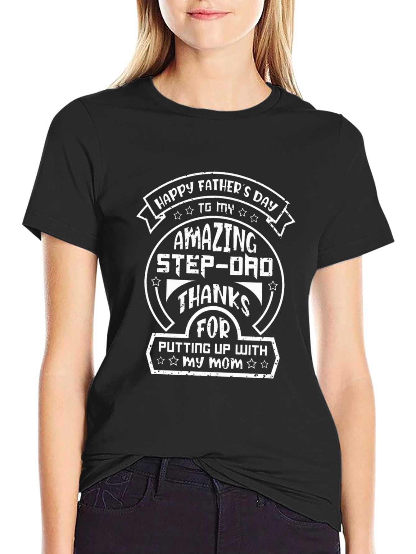 Happy Fathers Day Amazing Step-Dad T-Shirt