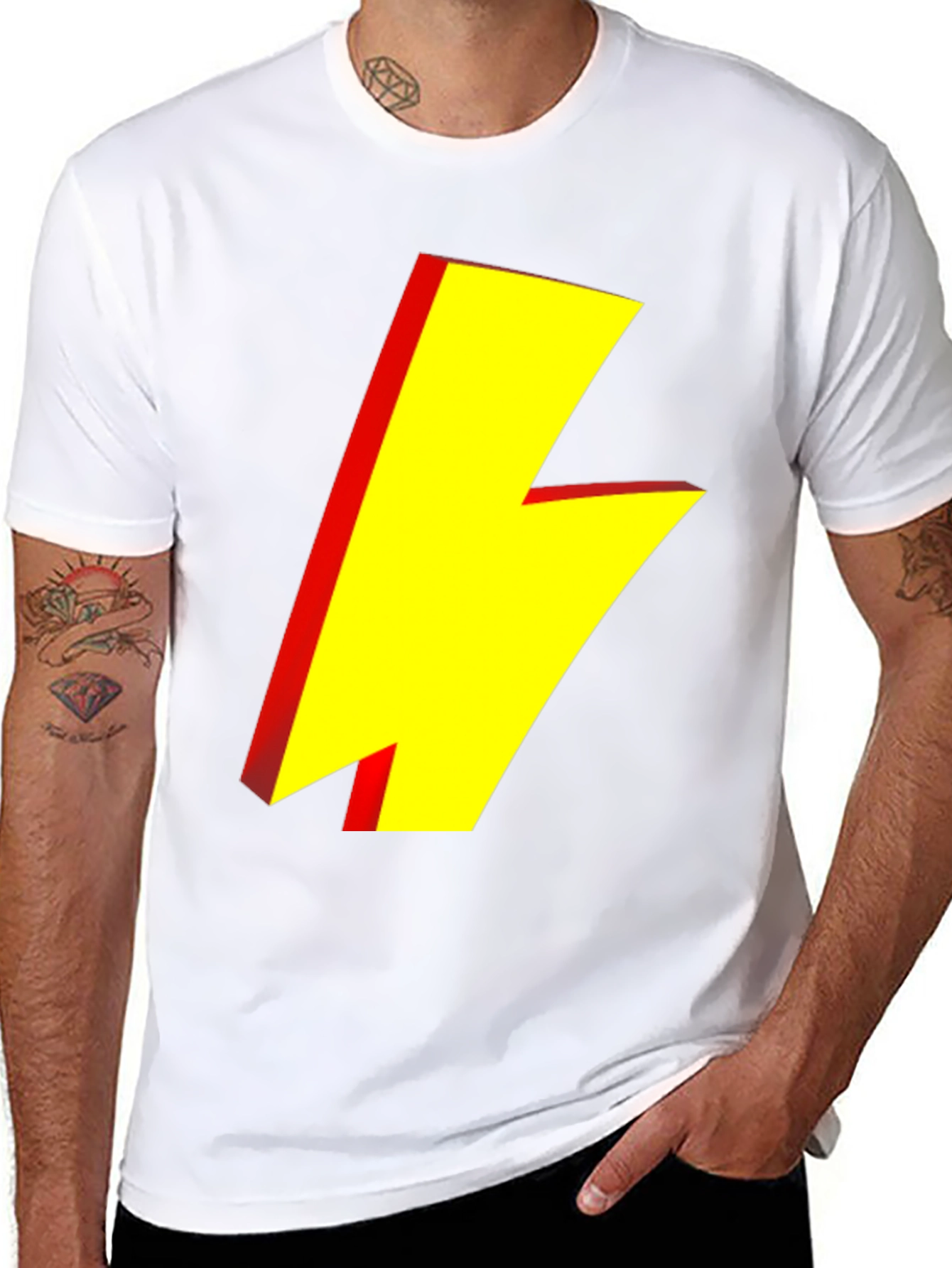 Lightning Bolt Graphic Tee - Black