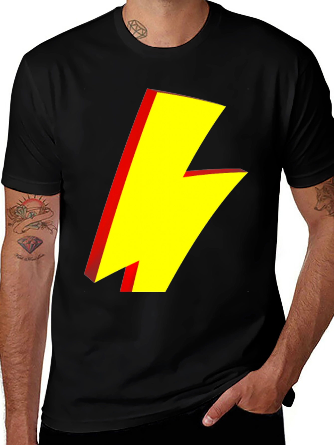 Lightning Bolt Graphic Tee - Black