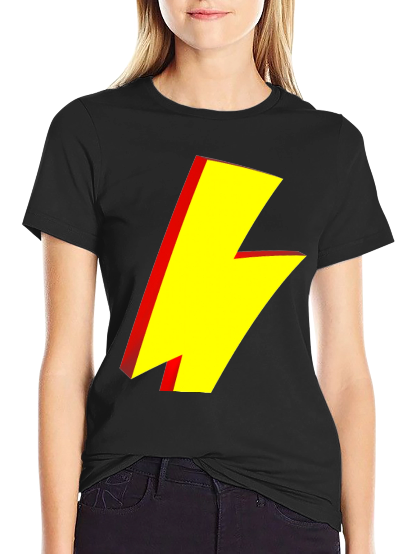 Lightning Bolt Graphic Tee - Black