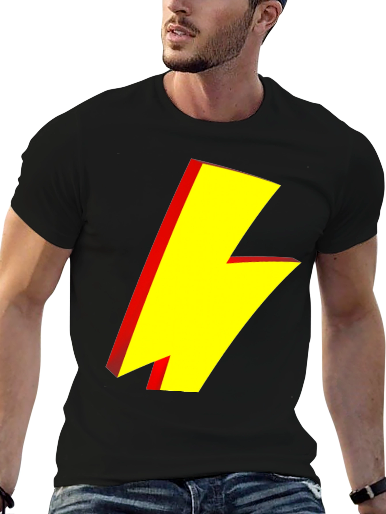 Lightning Bolt Graphic Tee - Black