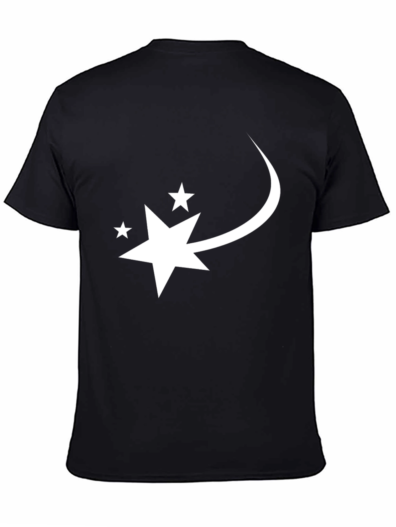 Stylish Black Tee with White Star Design