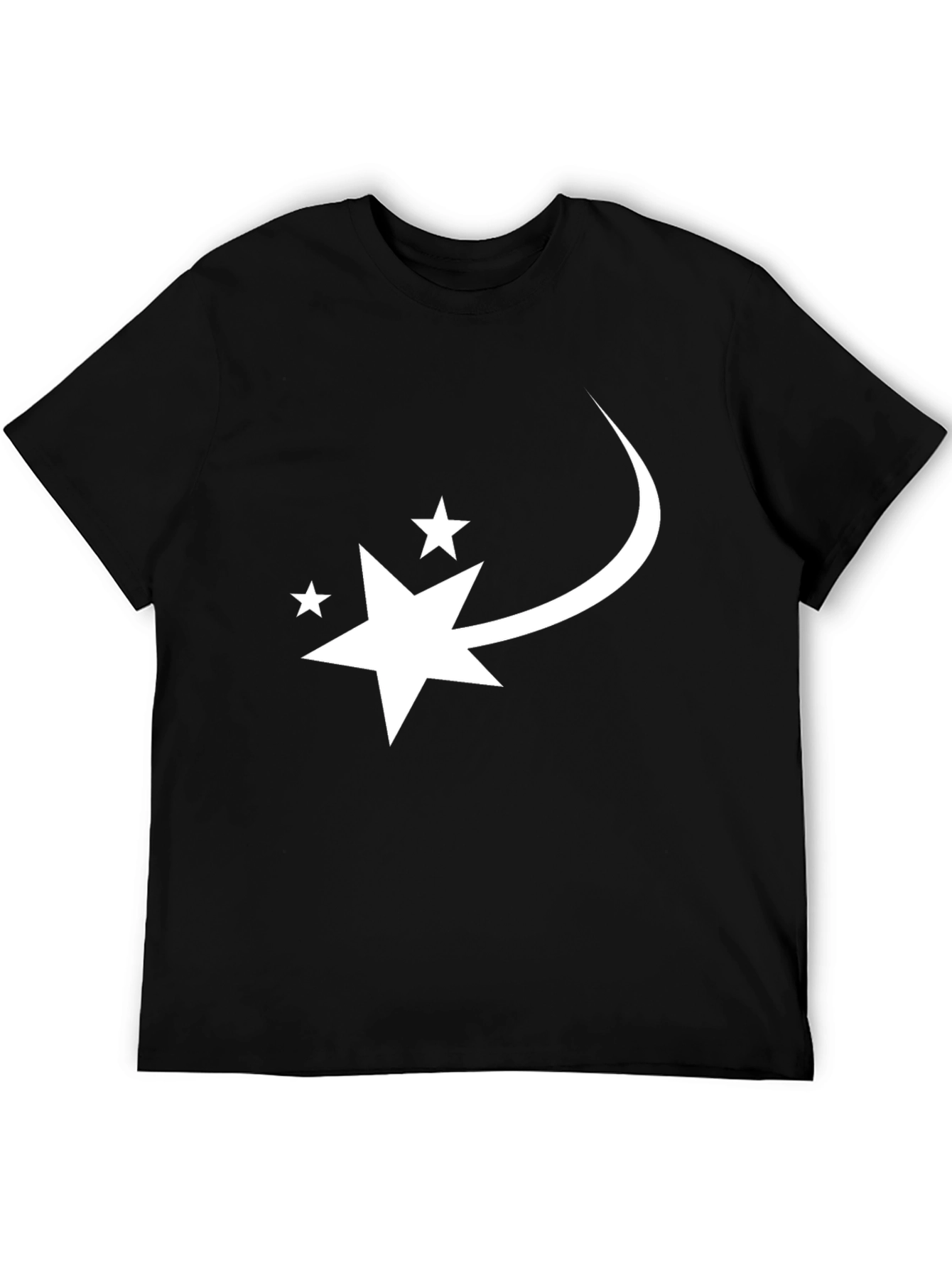 Stylish Black Tee with White Star Design
