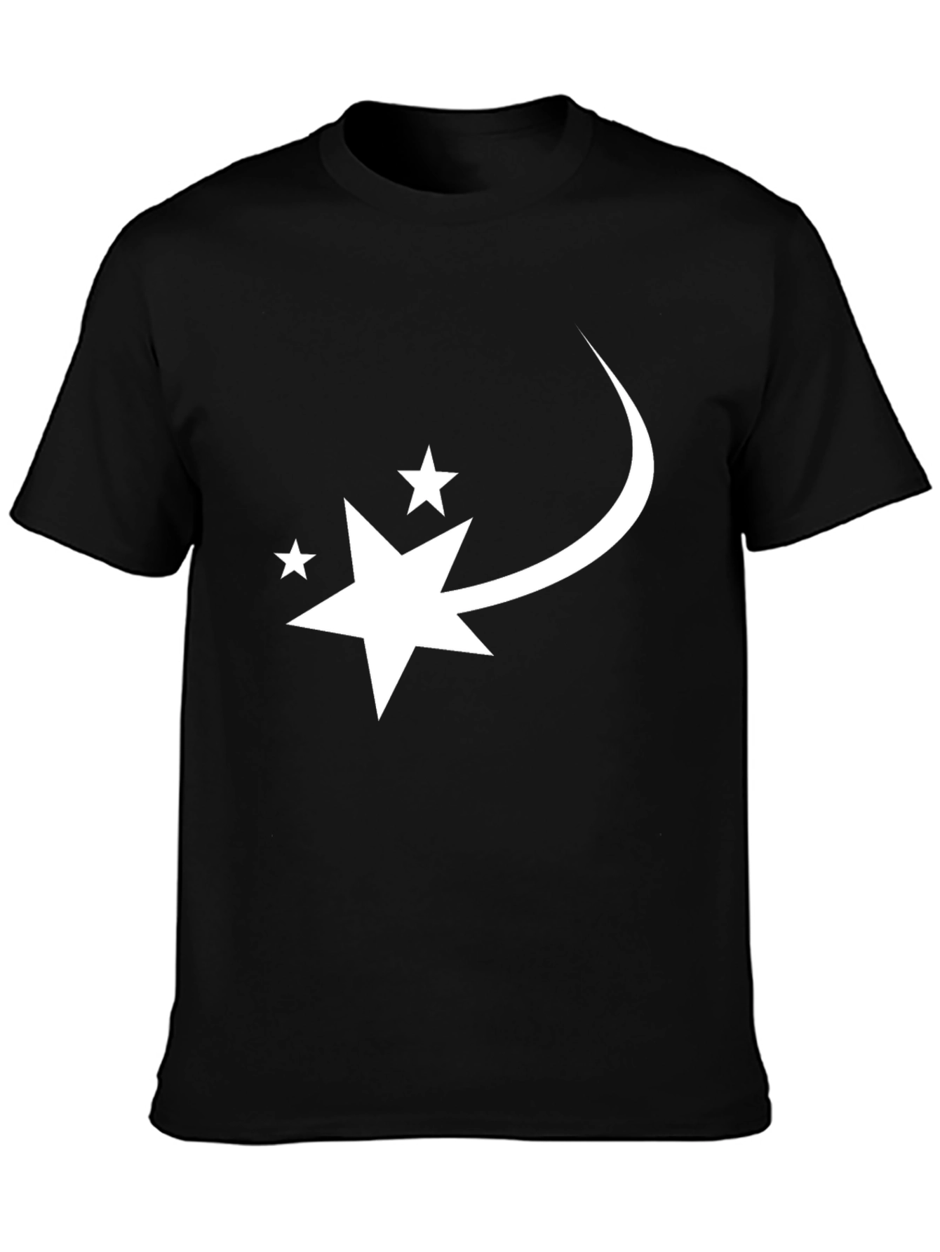 Stylish Black Tee with White Star Design