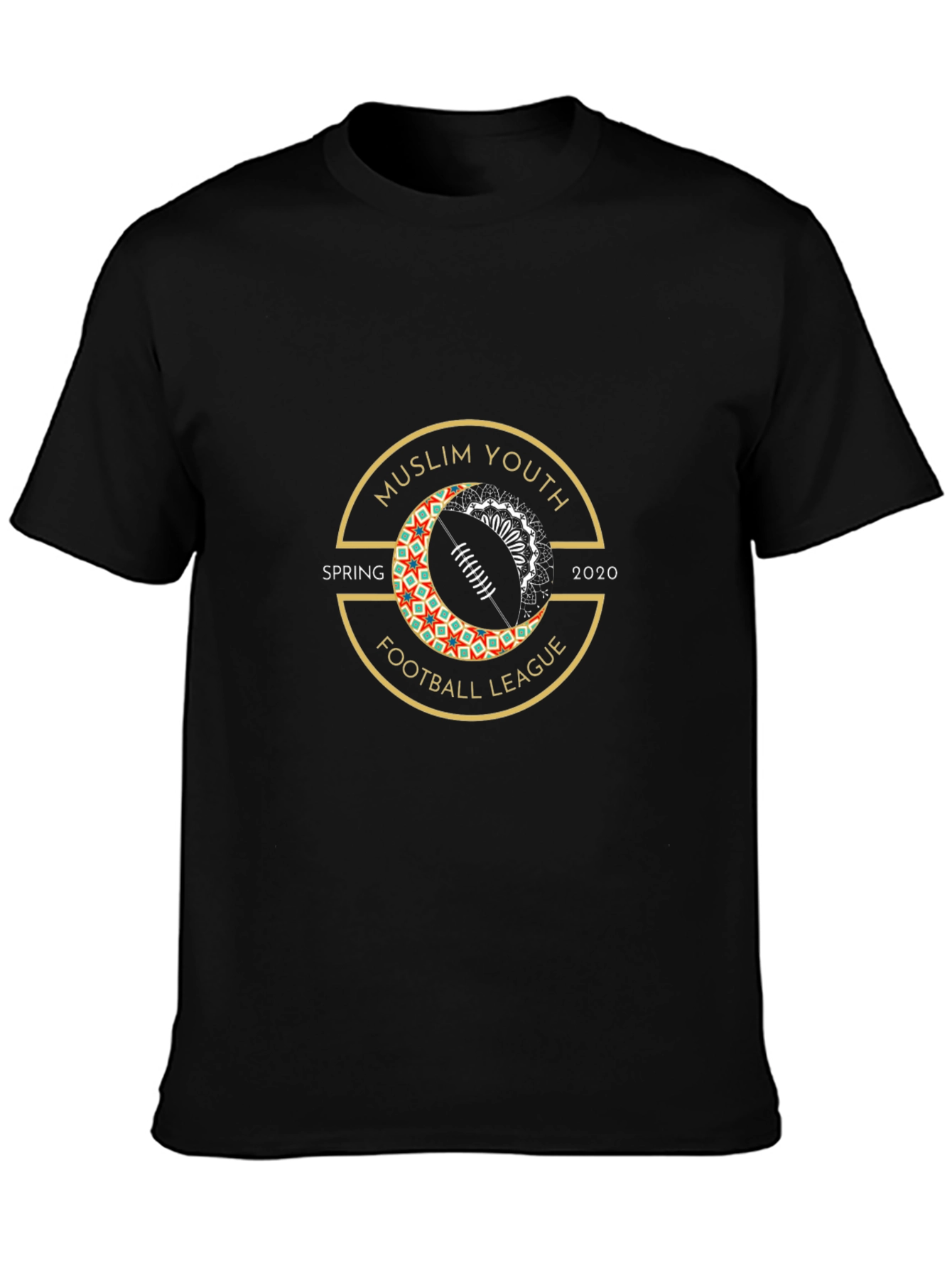 Muslim Youth Football League Black Graphic T-Shirt