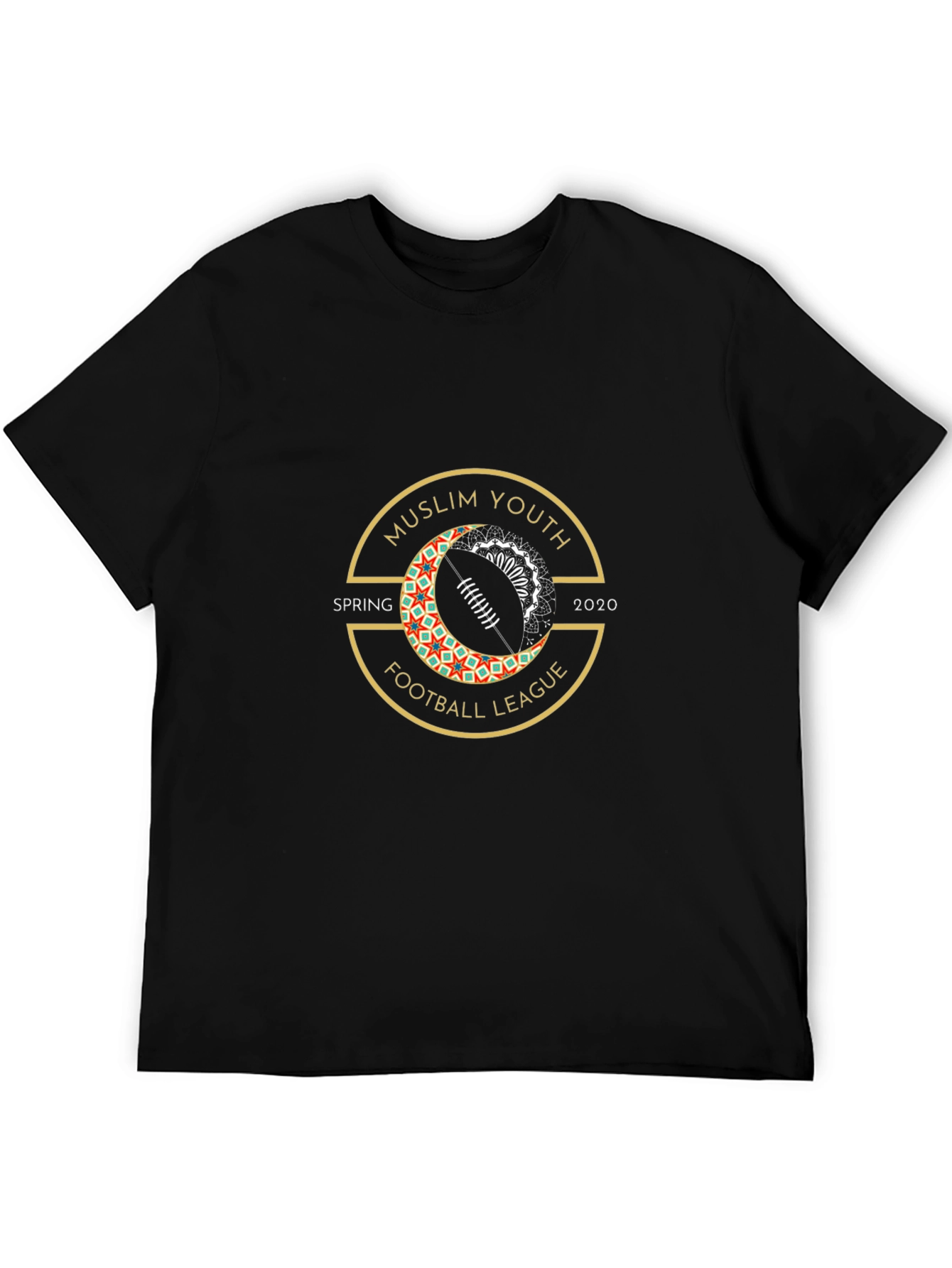 Muslim Youth Football League Black Graphic T-Shirt