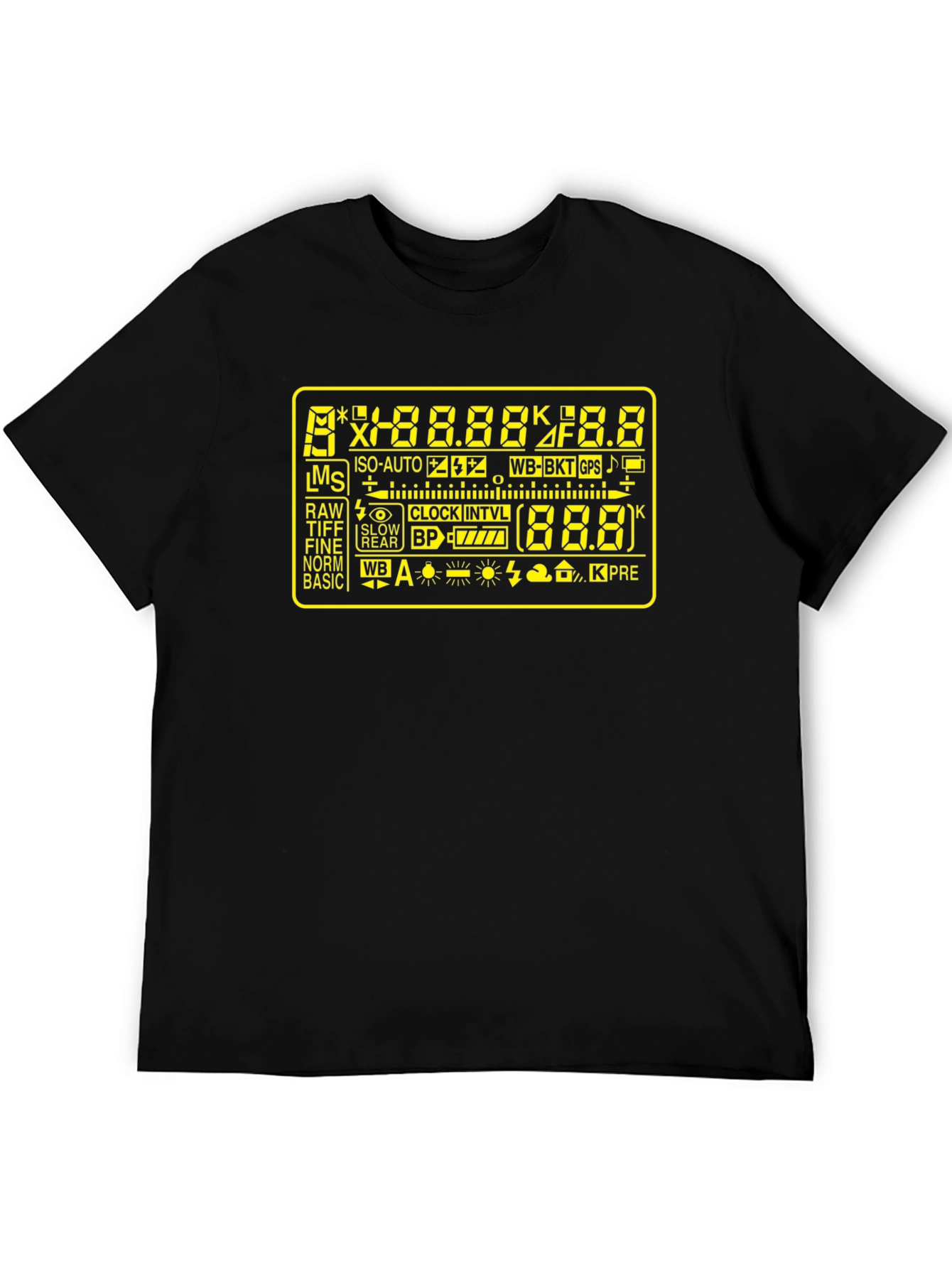 Camera Display Black T-Shirt - Photography Gear