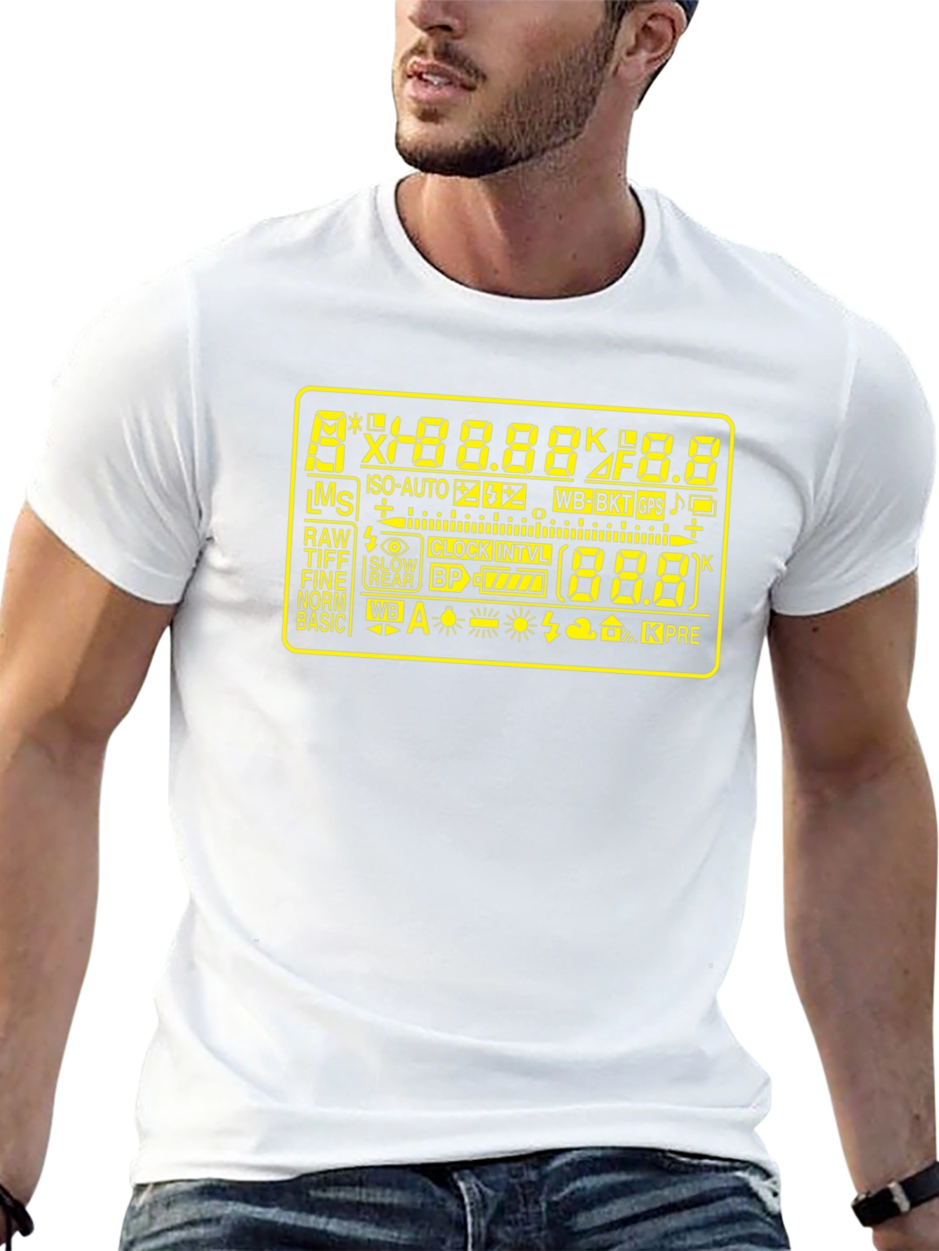 Camera Display Black T-Shirt - Photography Gear