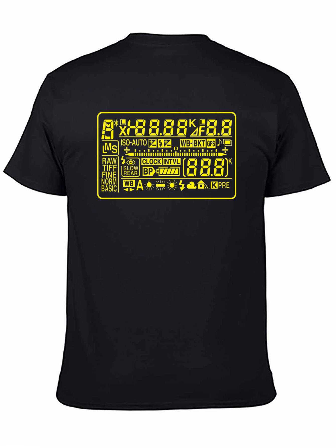 Camera Display Black T-Shirt - Photography Gear