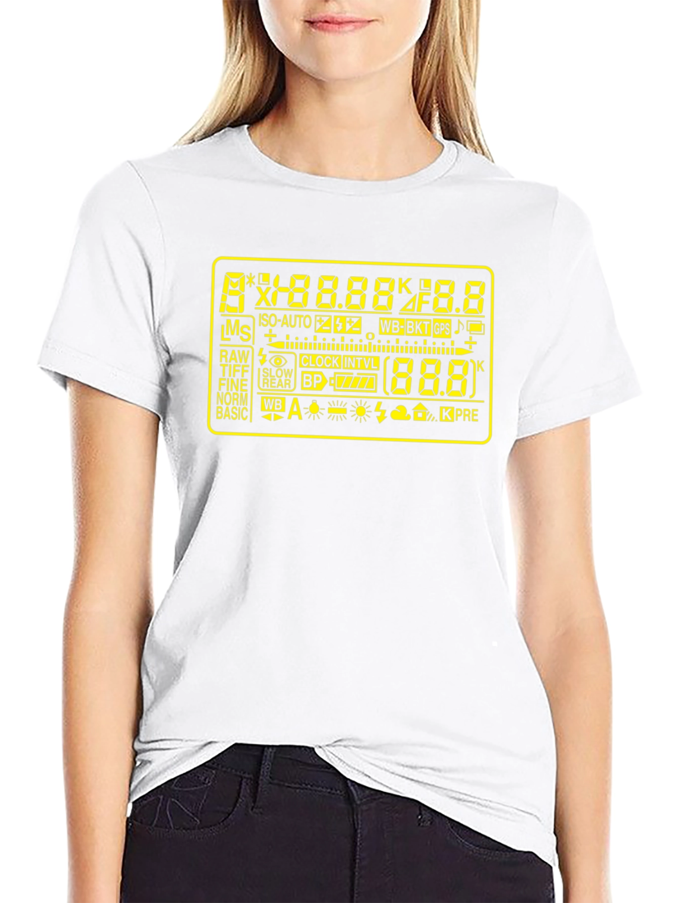 Camera Display Black T-Shirt - Photography Gear