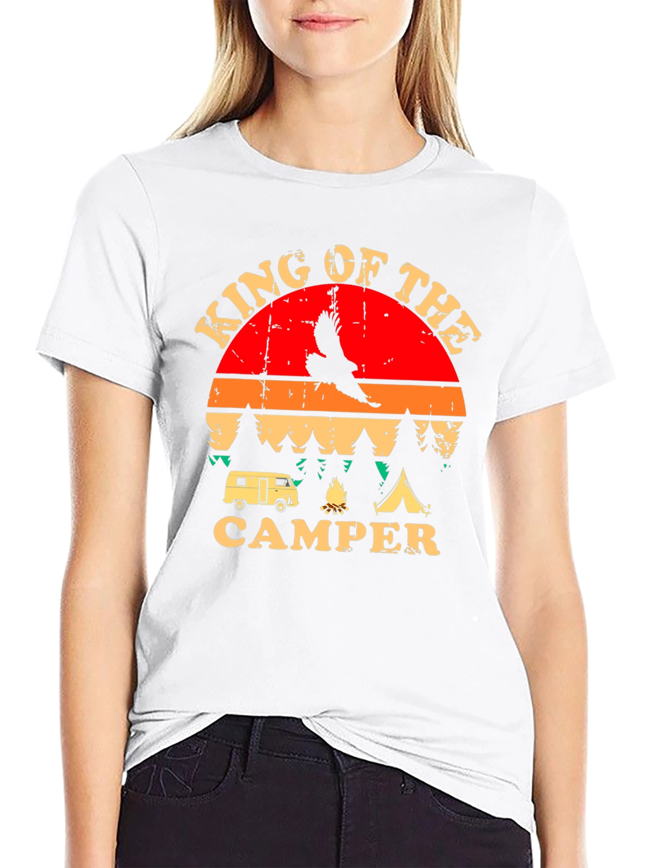 King of the Camper Graphic T-Shirt Camping Adventure
