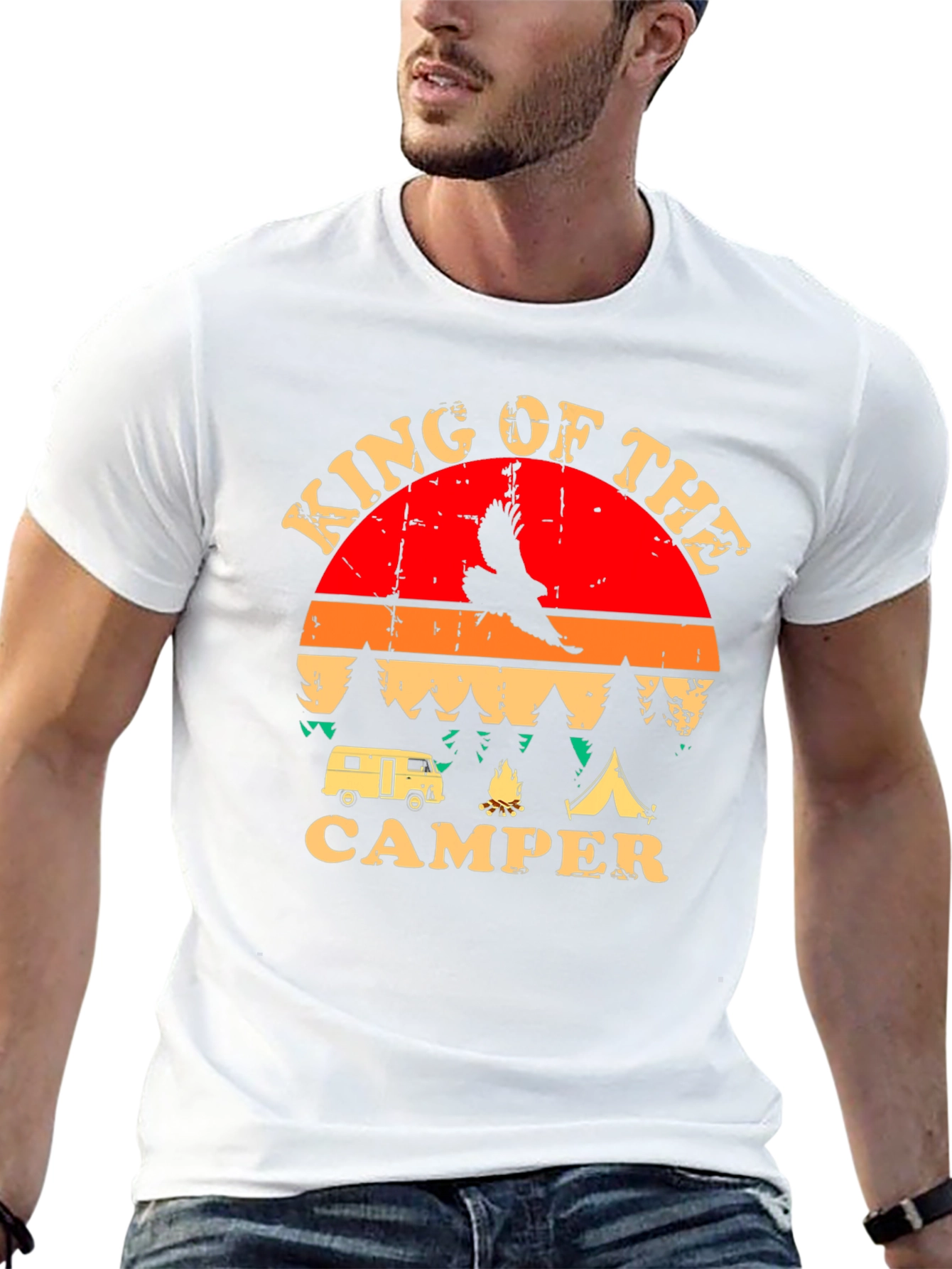 King of the Camper Graphic T-Shirt Camping Adventure