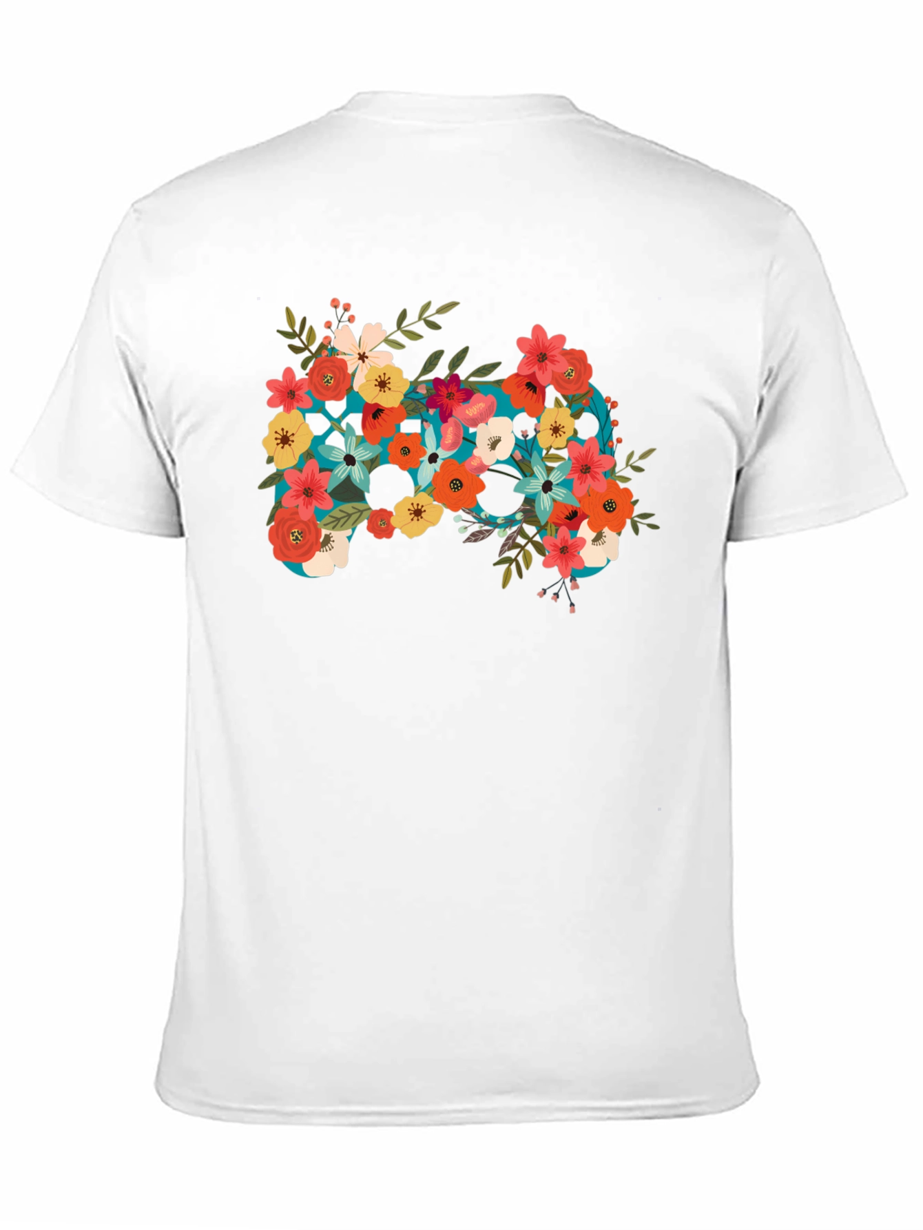 Floral Controller Graphic Black T-Shirt