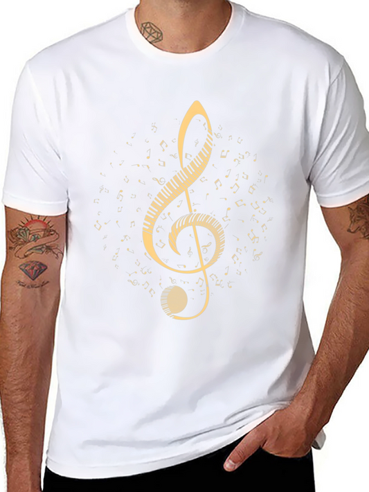 Musical Clef T-Shirt - Black Cotton Music Tee
