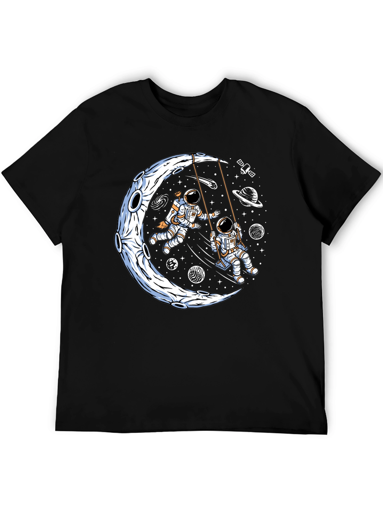 Astronaut Moon Swing Graphic Tee - Black