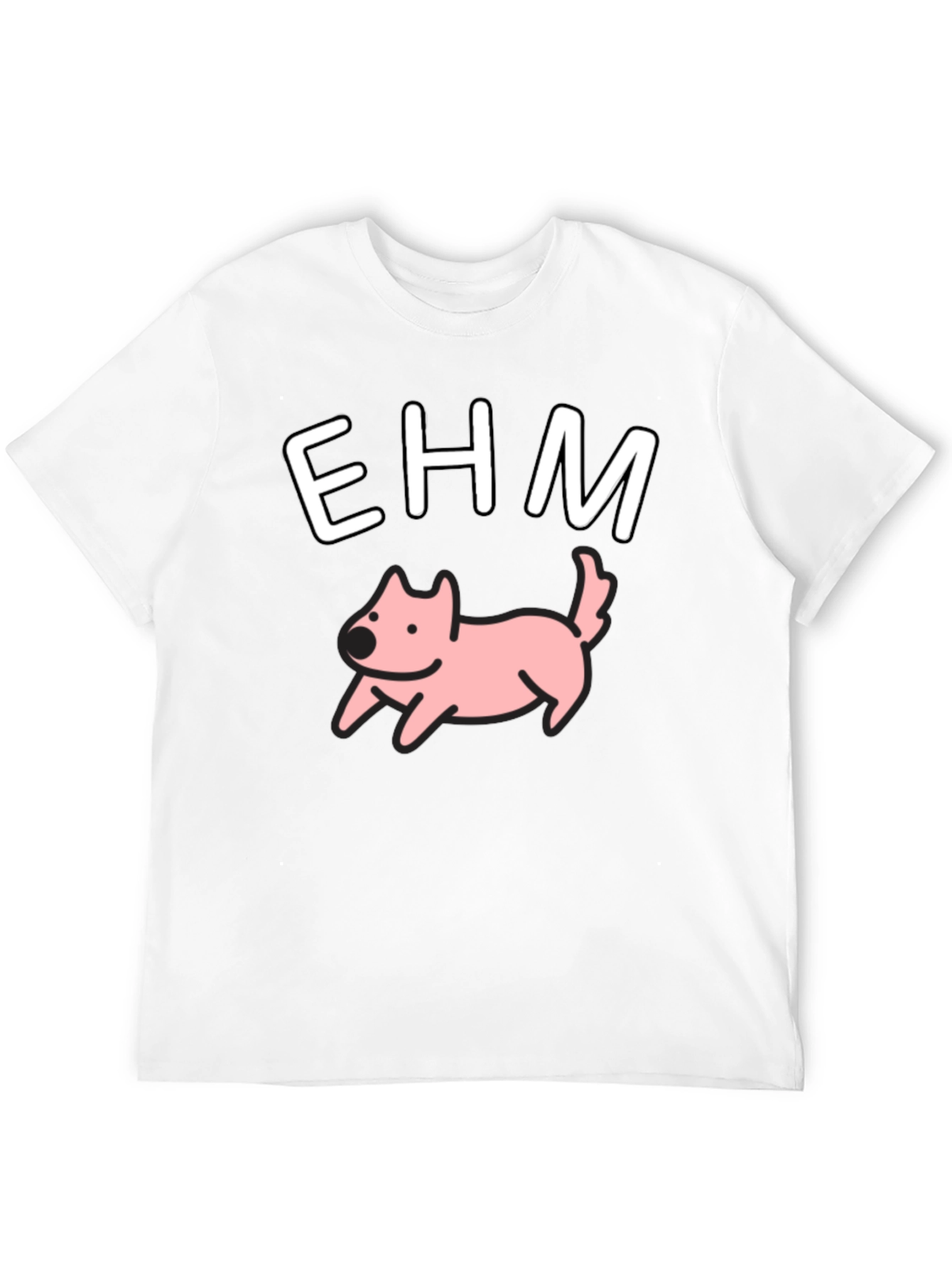 EHM Dog Graphic Tee - Casual Black T-Shirt