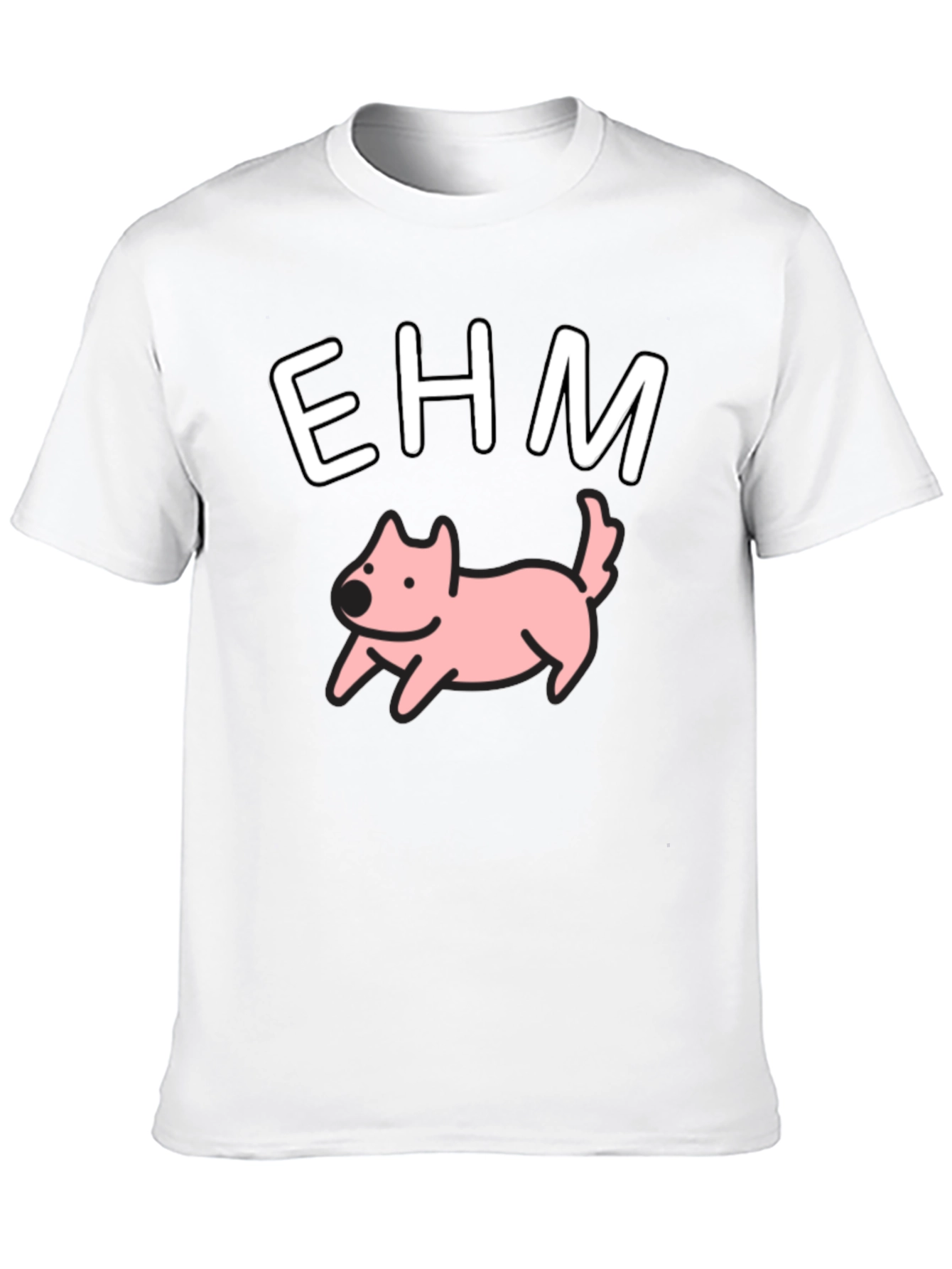 EHM Dog Graphic Tee - Casual Black T-Shirt