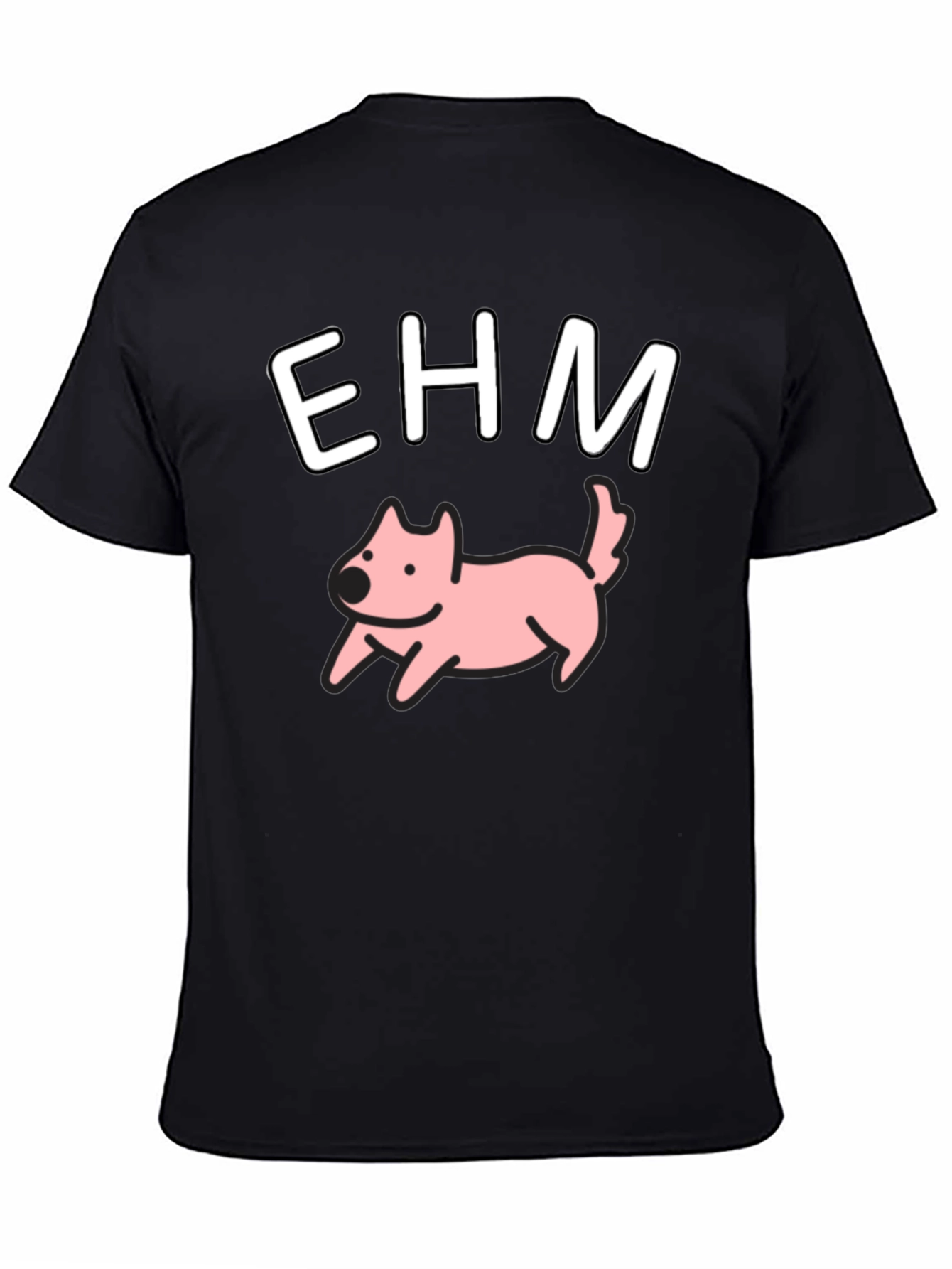 EHM Dog Graphic Tee - Casual Black T-Shirt