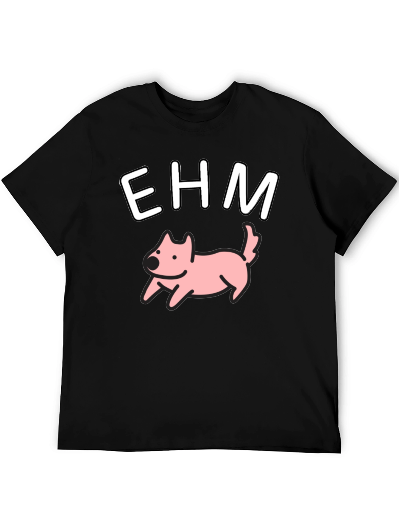 EHM Dog Graphic Tee - Casual Black T-Shirt