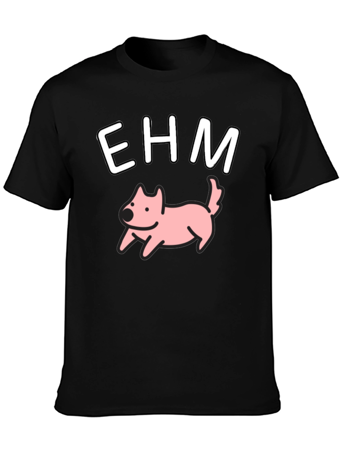 EHM Dog Graphic Tee - Casual Black T-Shirt
