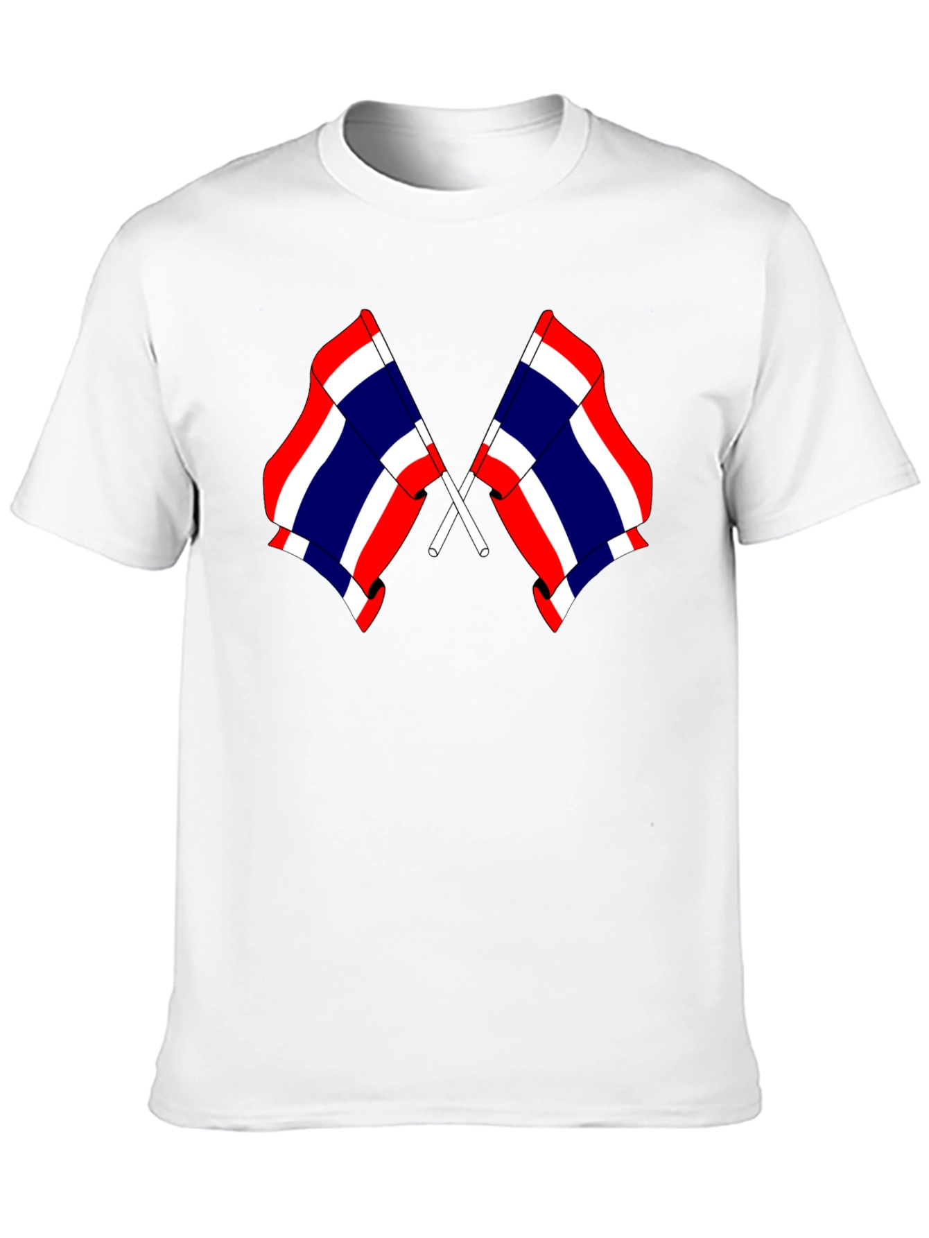 Thailand Flag Crossed Black T-Shirt