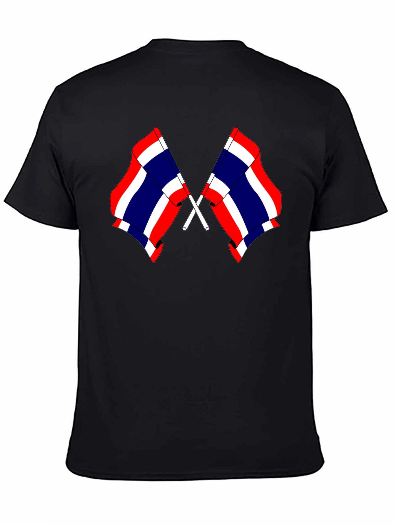 Thailand Flag Crossed Black T-Shirt