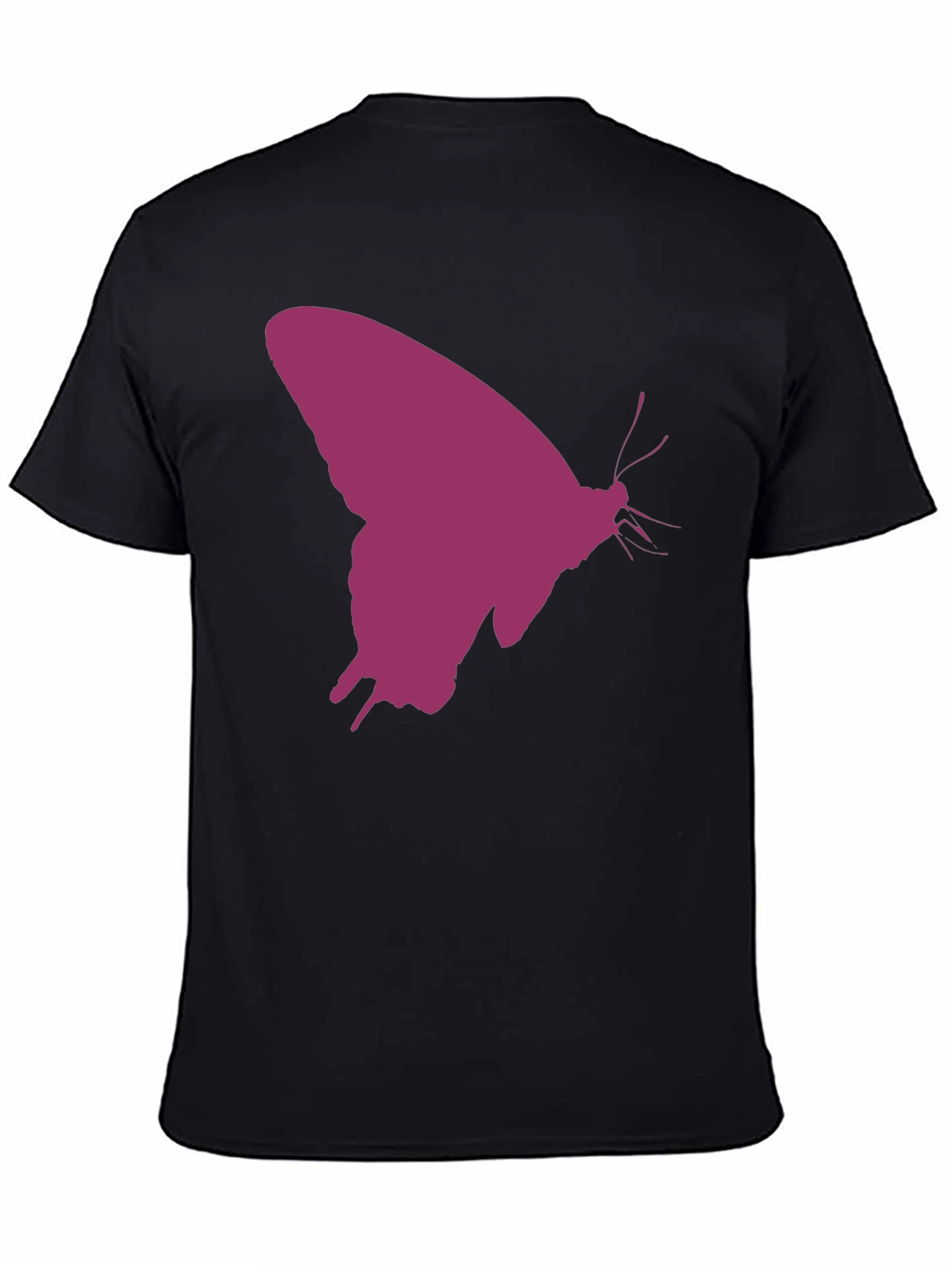 Butterfly Silhouette Graphic Tee - Black