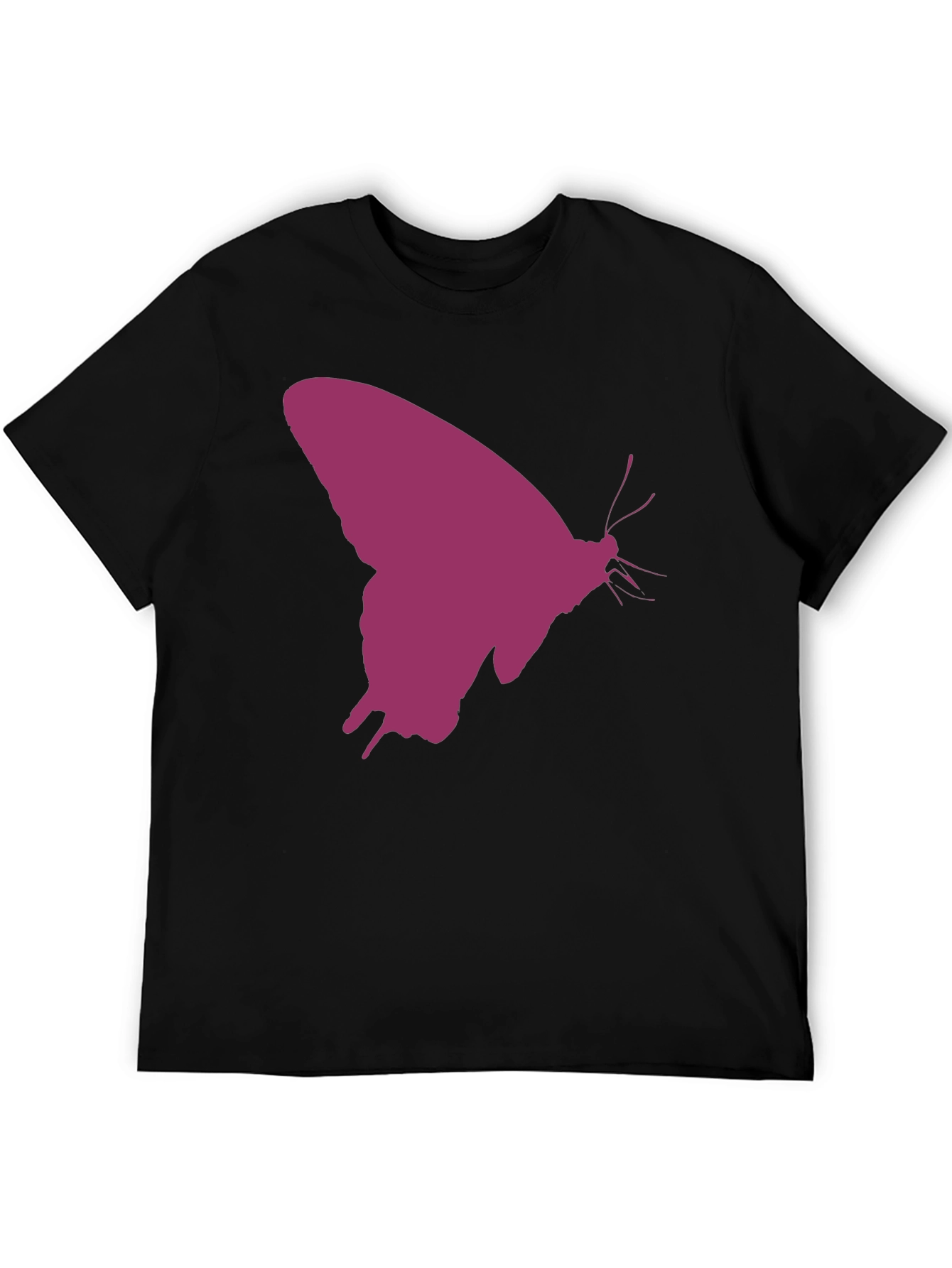 Butterfly Silhouette Graphic Tee - Black