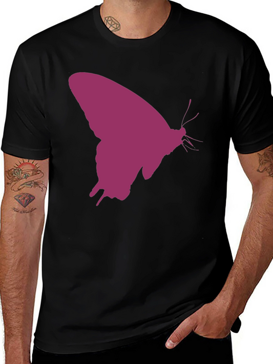 Butterfly Silhouette Graphic Tee - Black