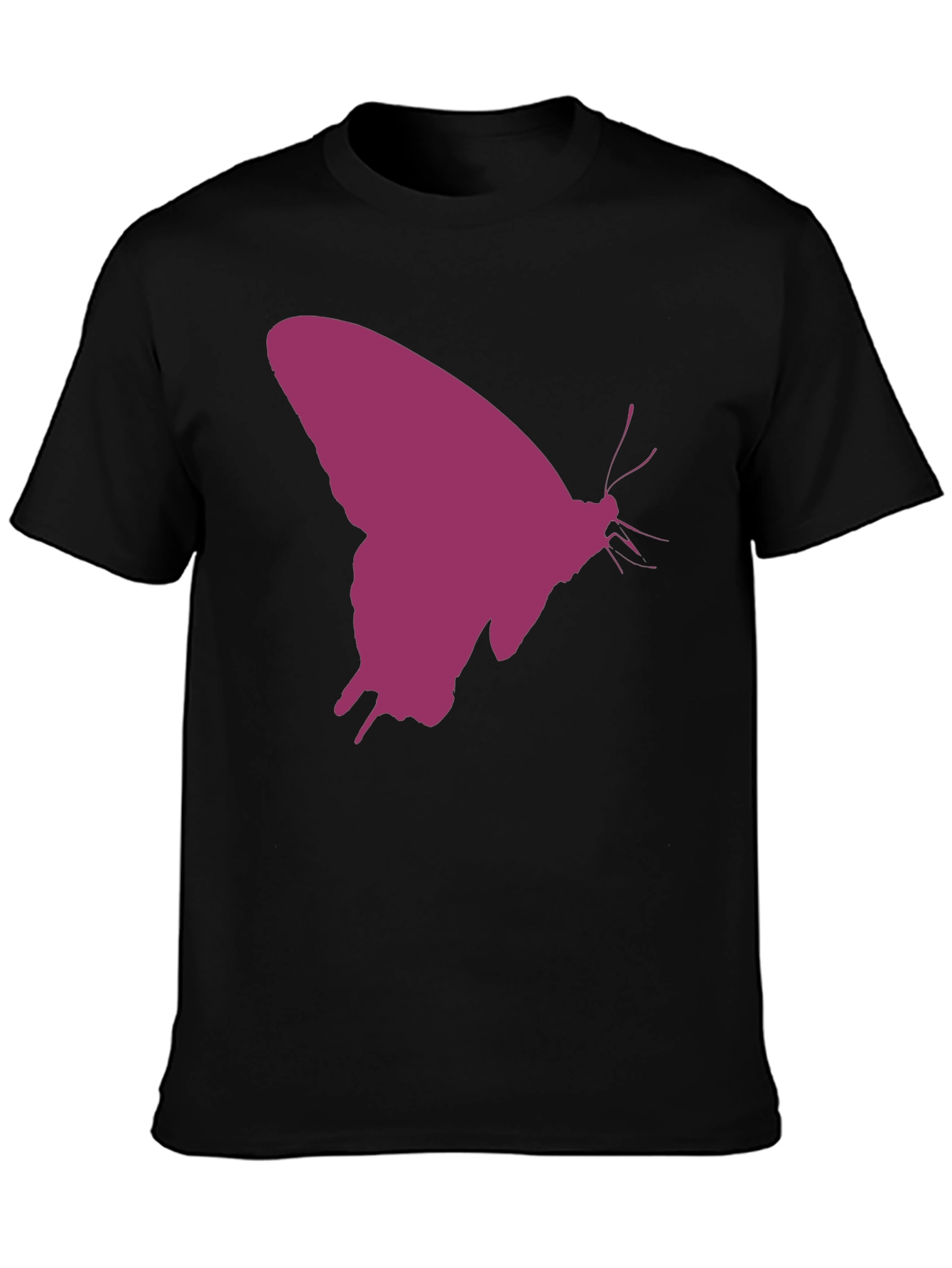 Butterfly Silhouette Graphic Tee - Black
