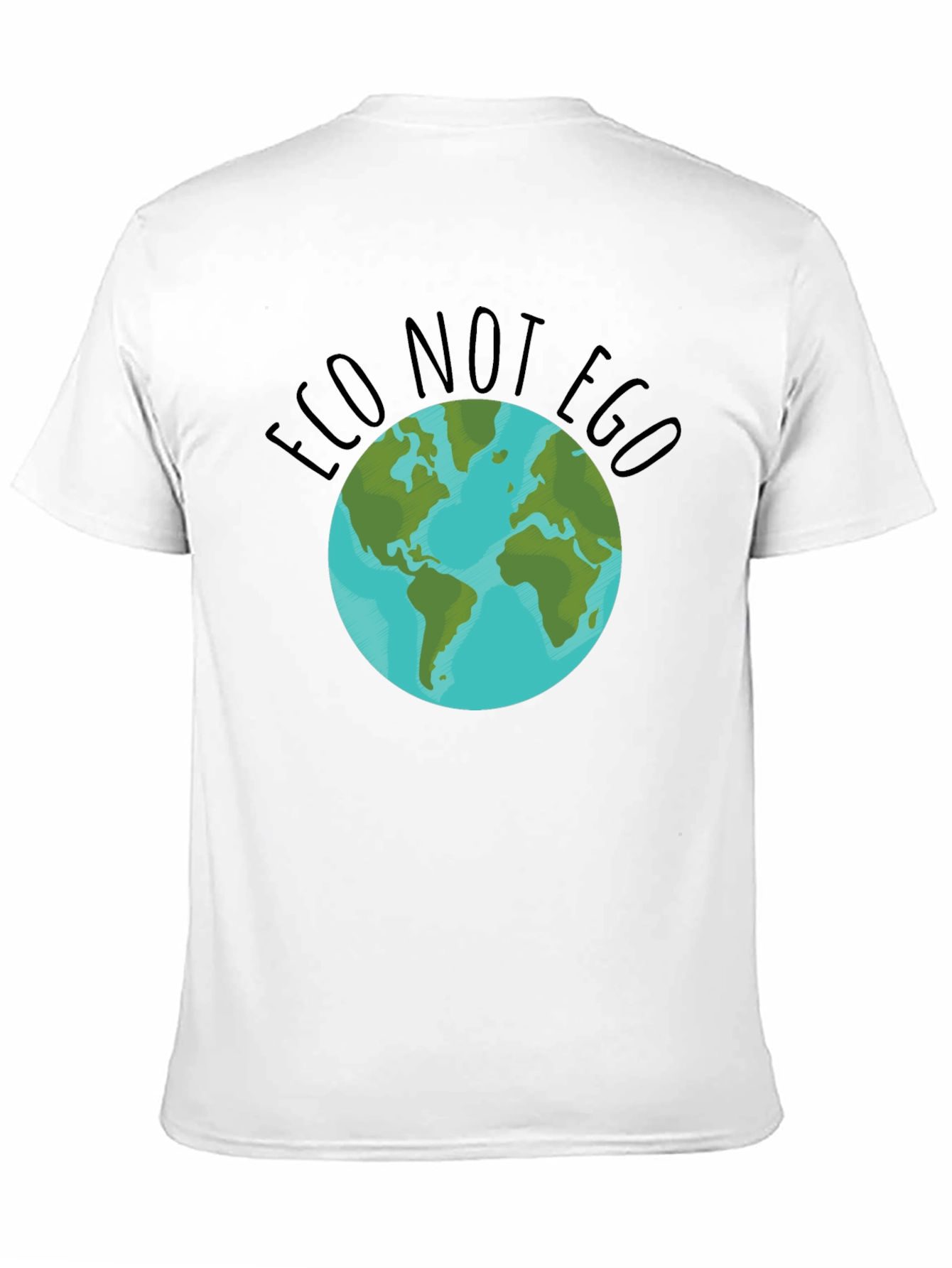 Eco Not Ego Earth Graphic Tee - Black