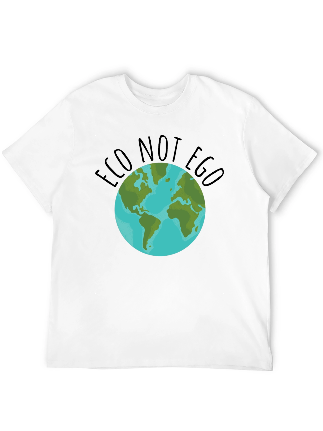 Eco Not Ego Earth Graphic Tee - Black