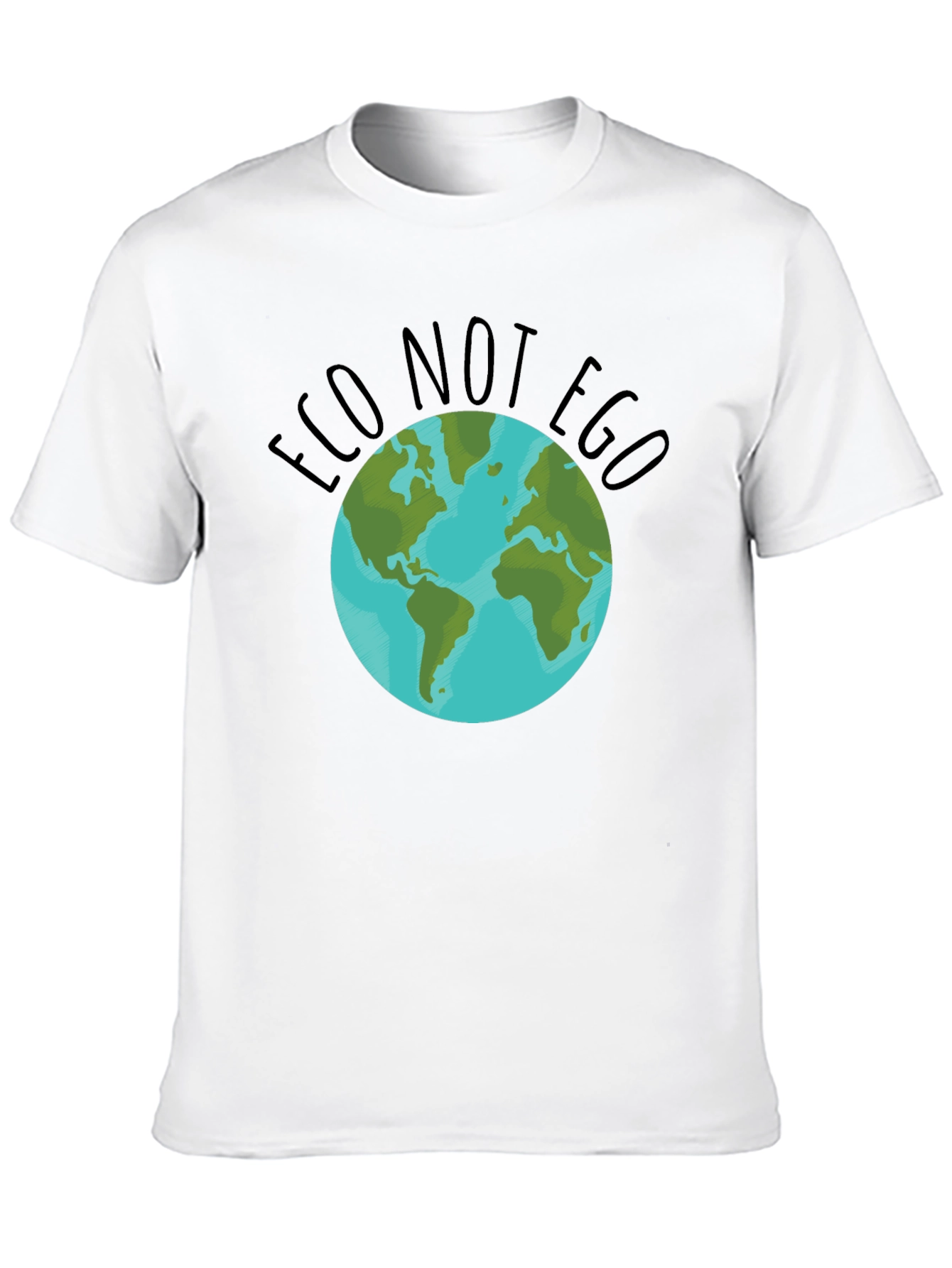 Eco Not Ego Earth Graphic Tee - Black